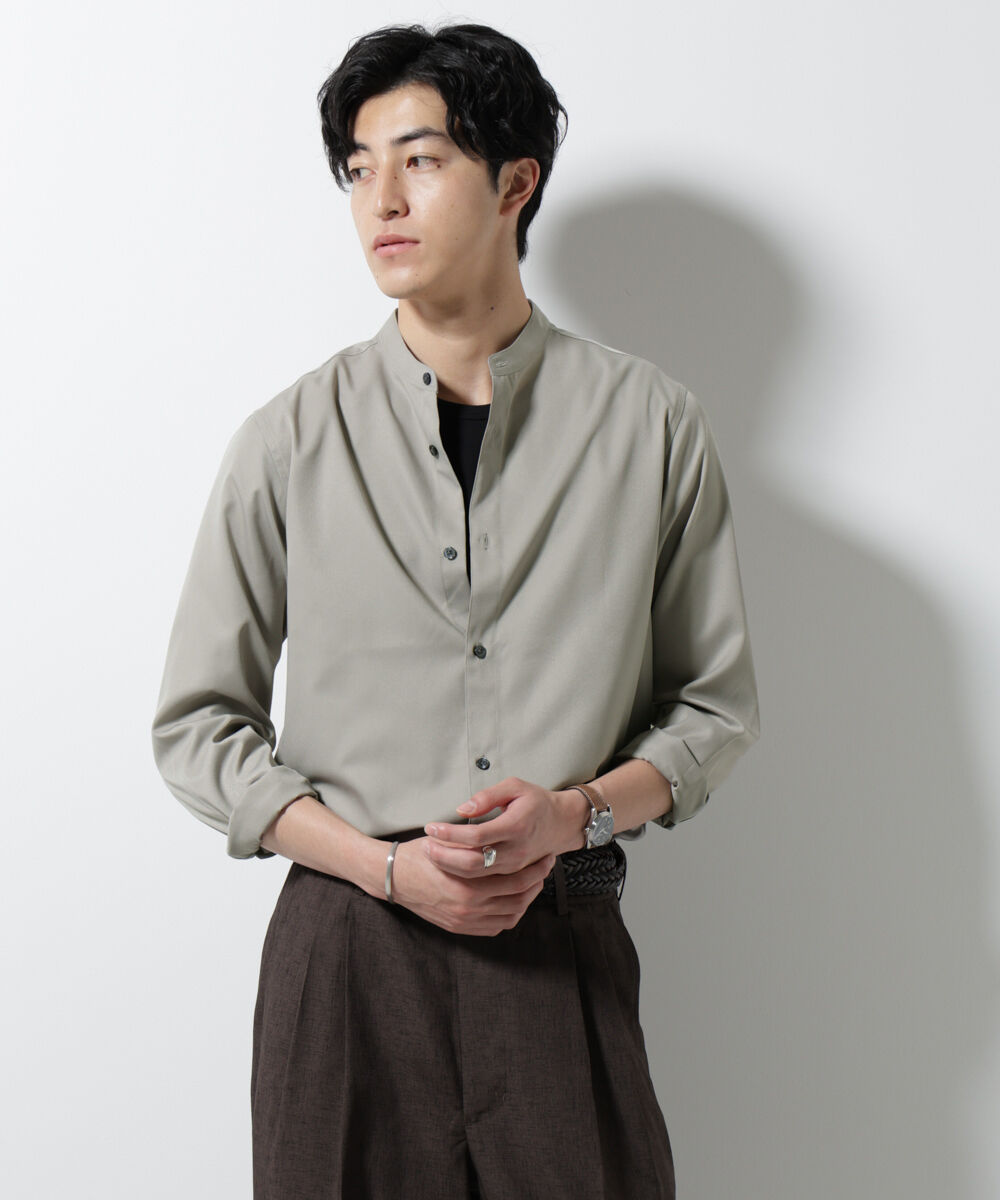 nano･universe「スタンダードバンドカラーシャツ/長袖」|シャツ・ブラウス|