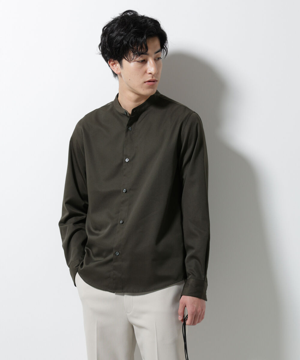 nano･universe「スタンダードバンドカラーシャツ/長袖」|シャツ・ブラウス|