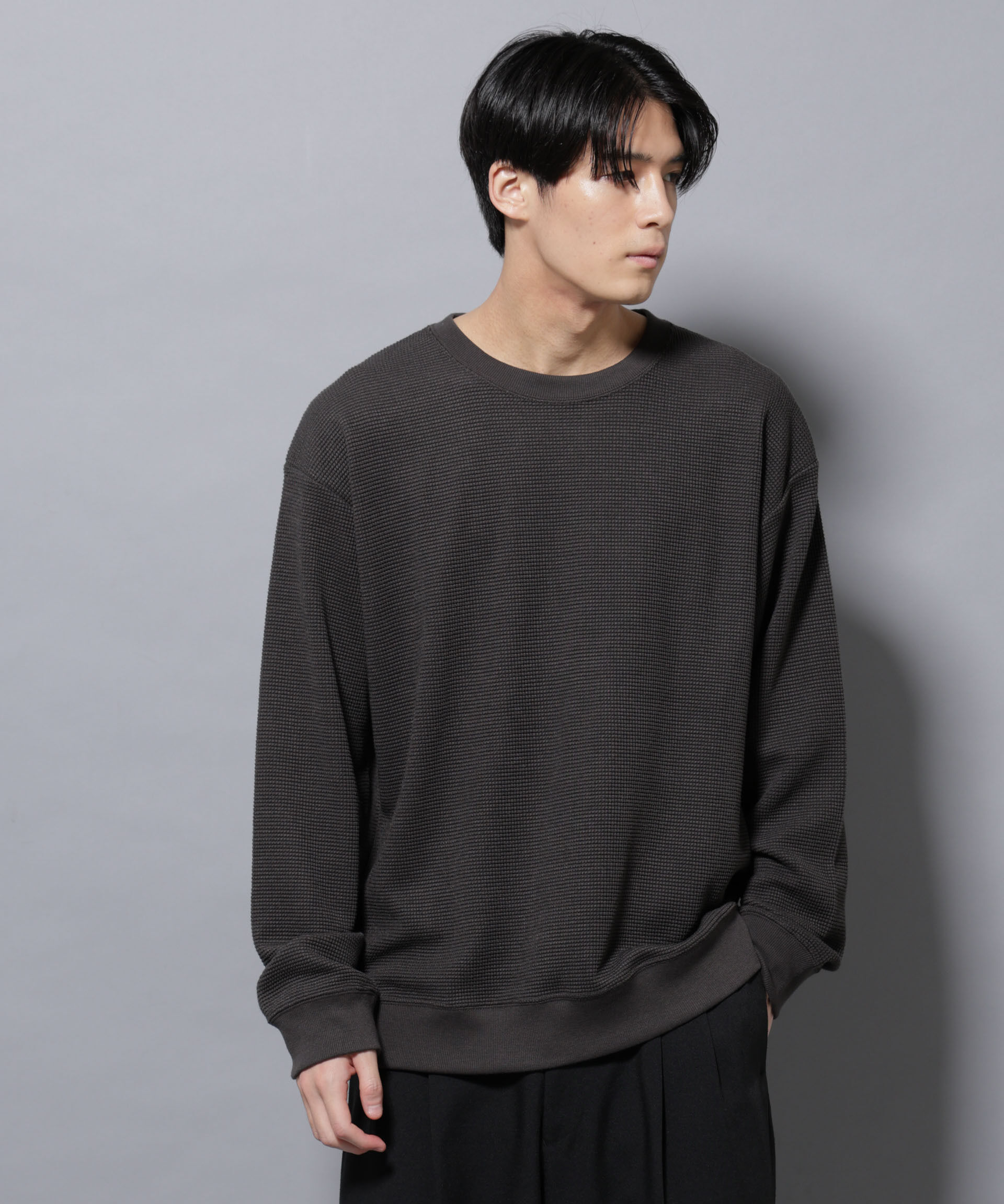 nano･universe「テックワッフルクルーネックＴシャツ」|Tシャツ・カットソー|スミクロ1