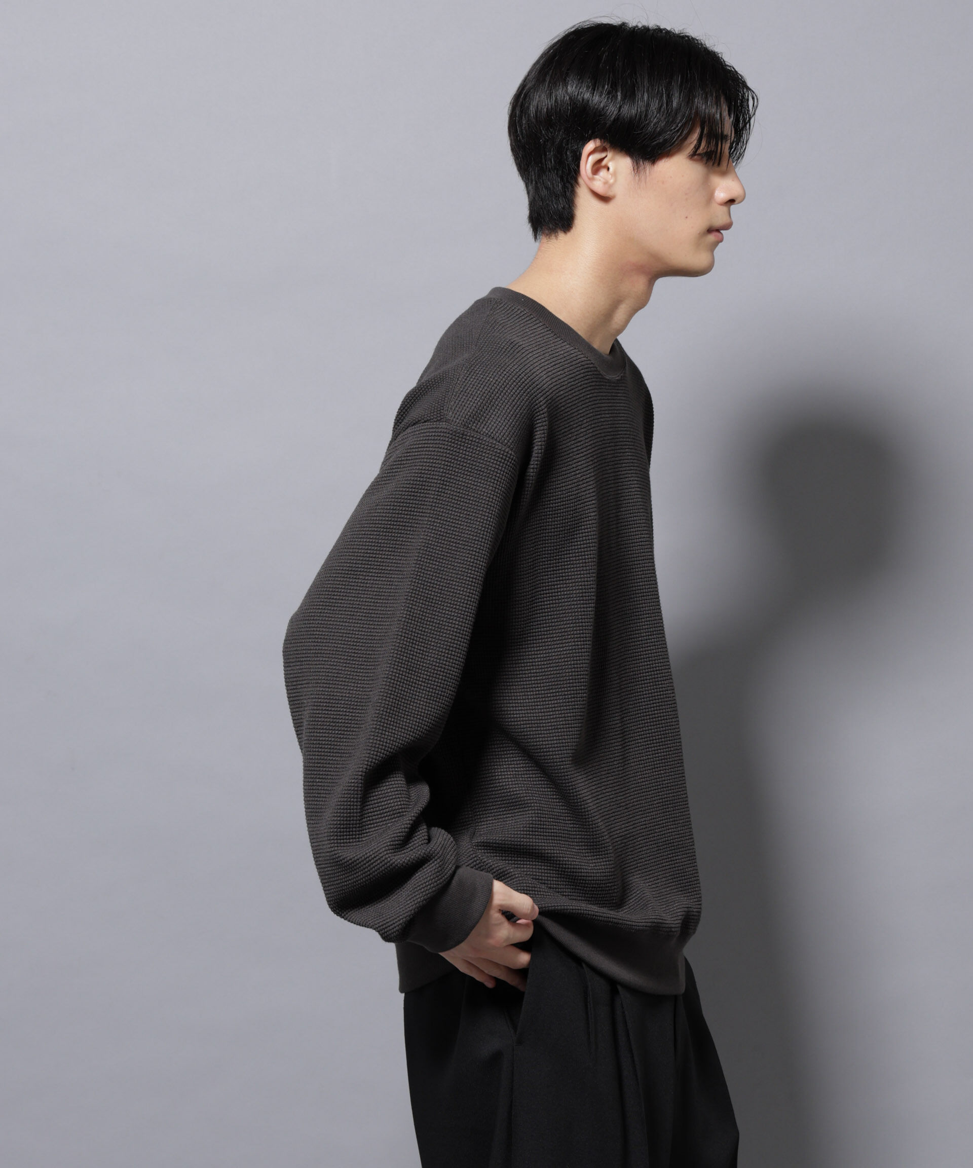 nano･universe「テックワッフルクルーネックＴシャツ」|Tシャツ・カットソー|