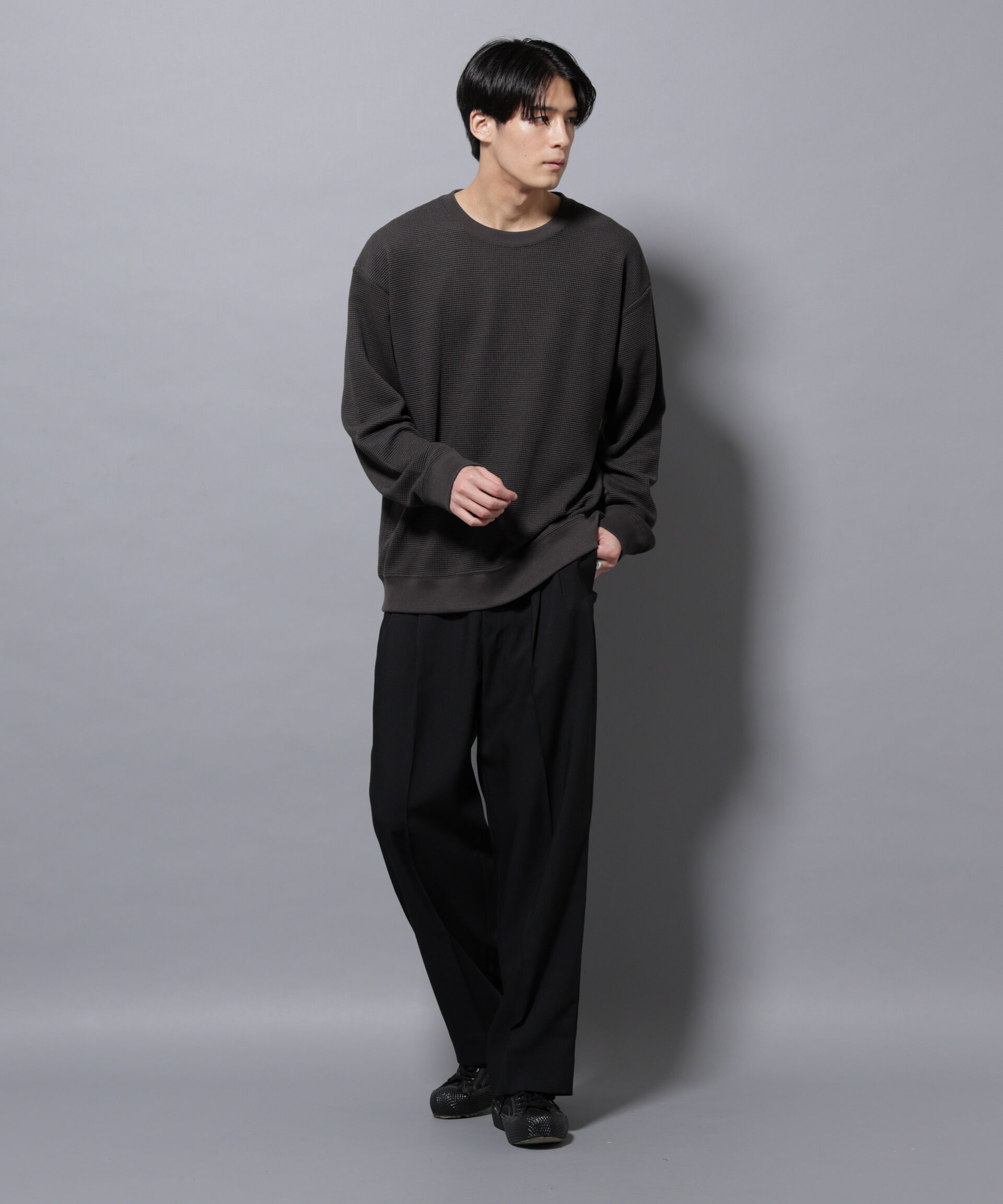 nano･universe「テックワッフルクルーネックＴシャツ」|Tシャツ・カットソー|