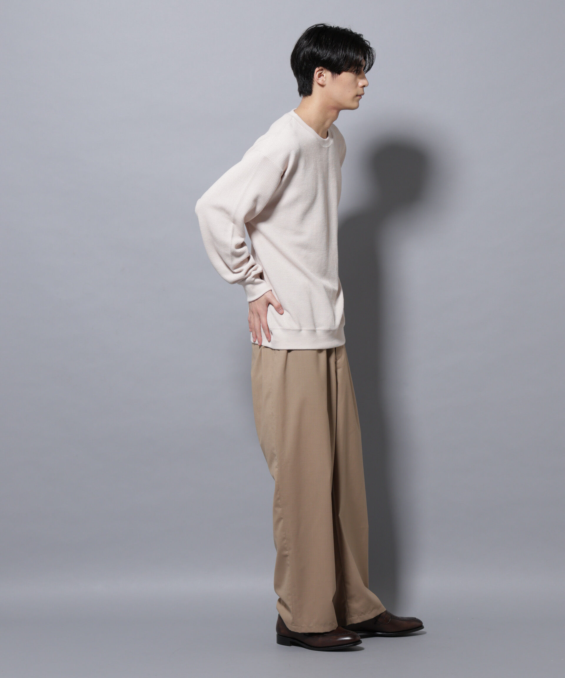 nano･universe「テックワッフルクルーネックＴシャツ」|Tシャツ・カットソー|