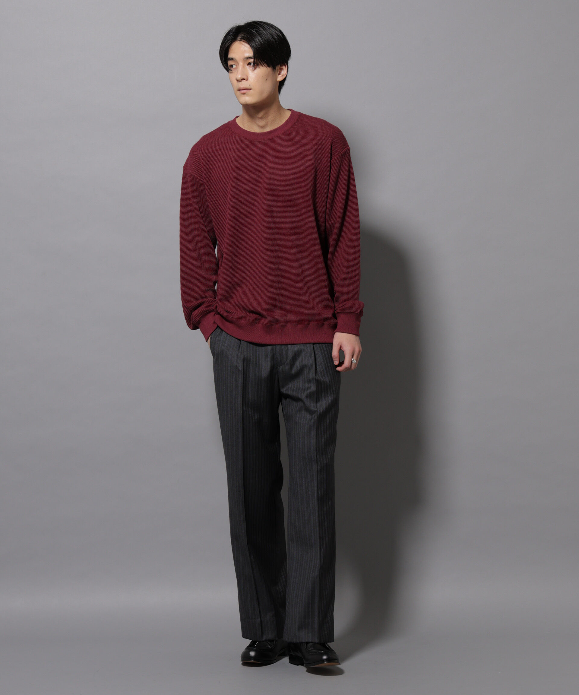 nano･universe「テックワッフルクルーネックＴシャツ」|Tシャツ・カットソー|