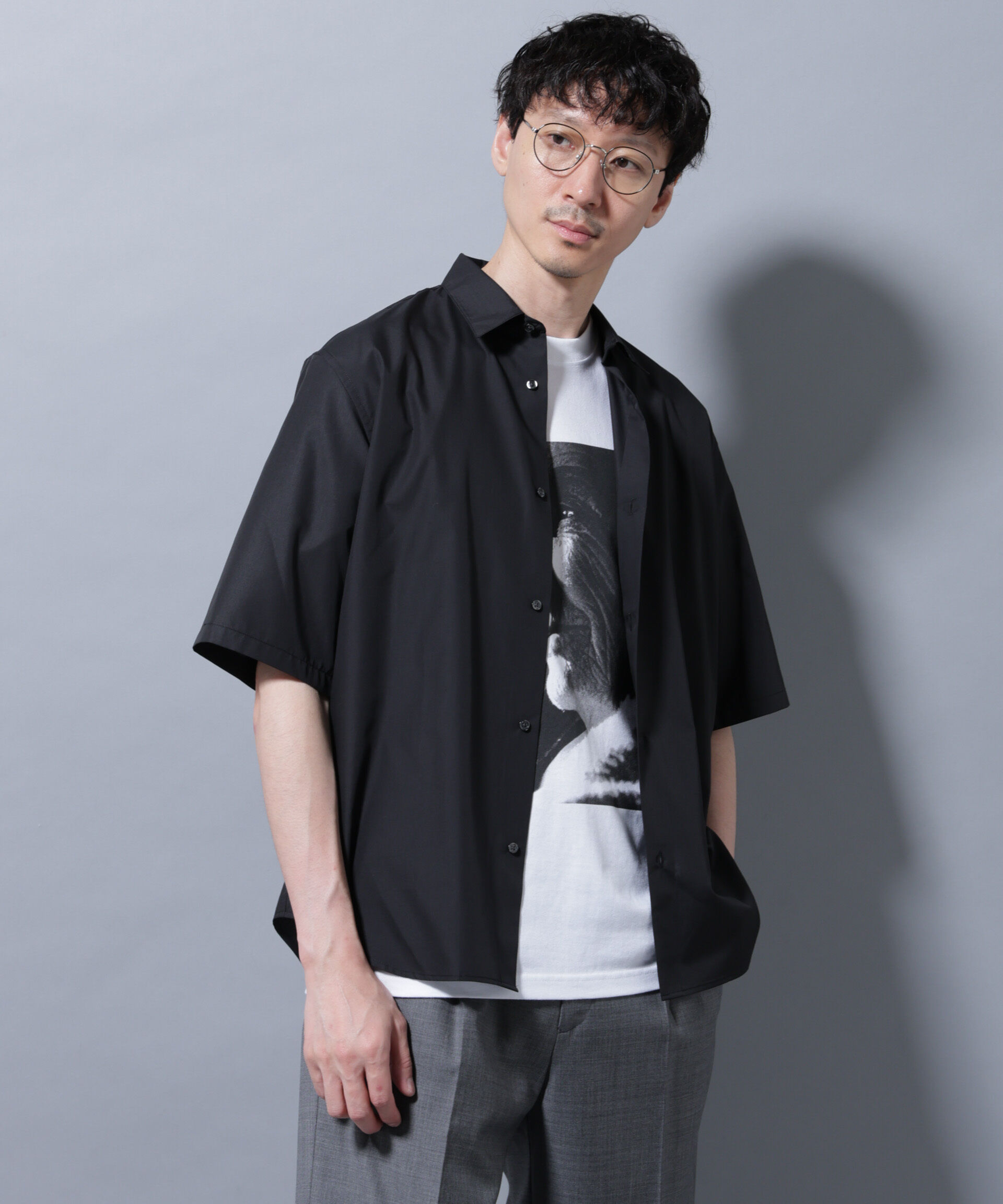 nano･universe「「着るアート」karl blossfeldt 半袖シャツ1」|シャツ・ブラウス|