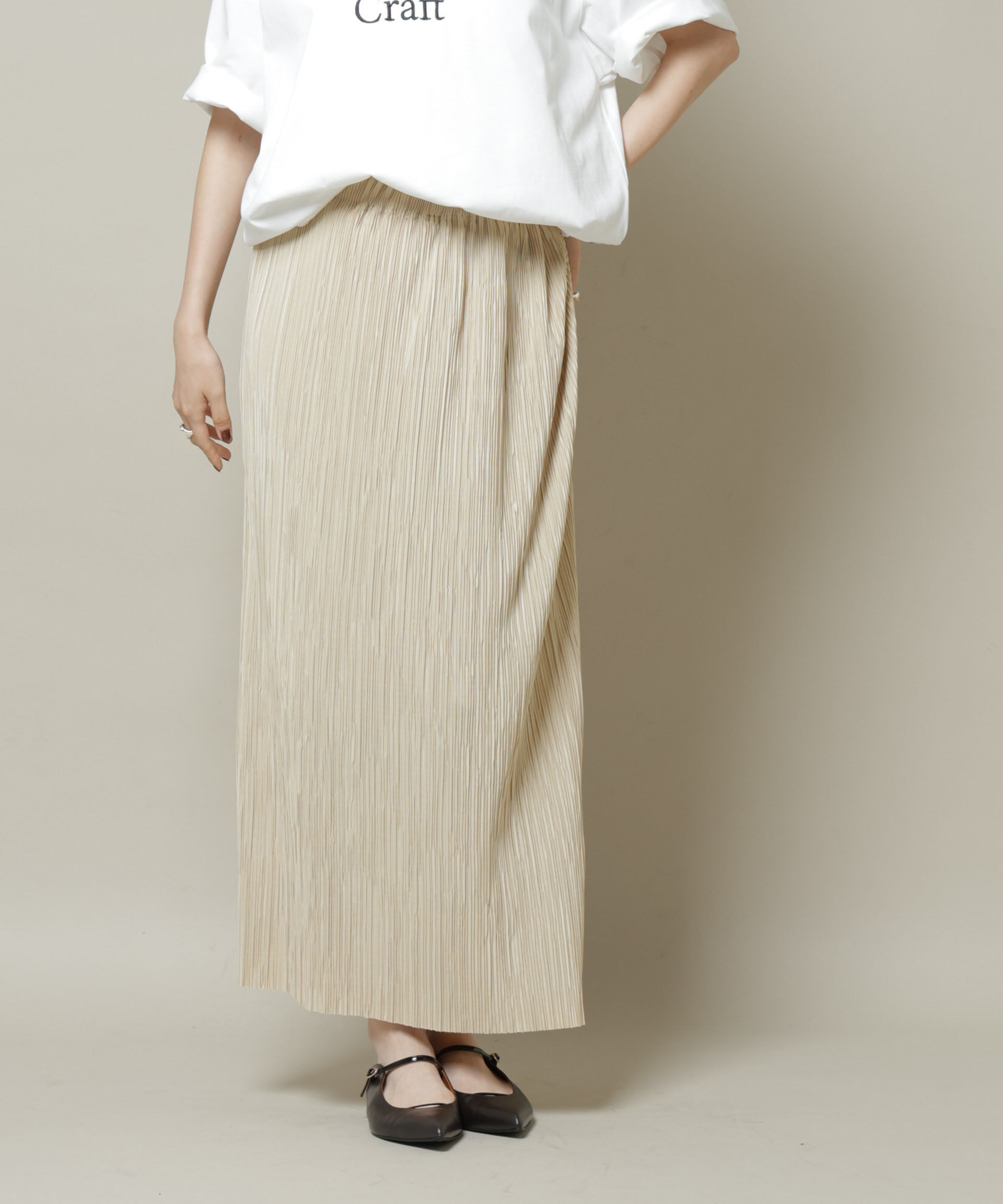 nano･universe「ランダムプリーツカットナロースカート(セットアップ可)」|スカート|