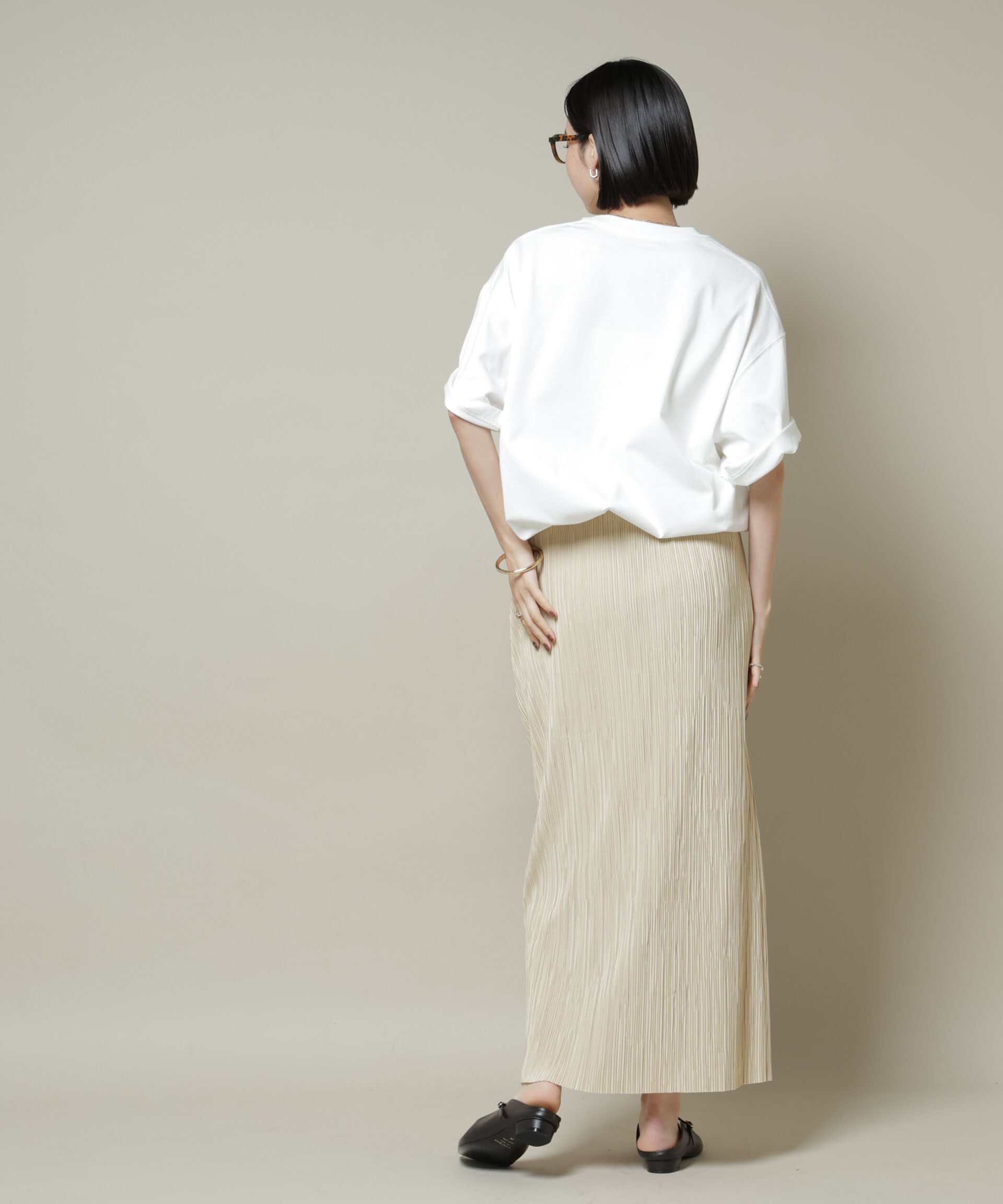 nano･universe「ランダムプリーツカットナロースカート(セットアップ可)」|スカート|