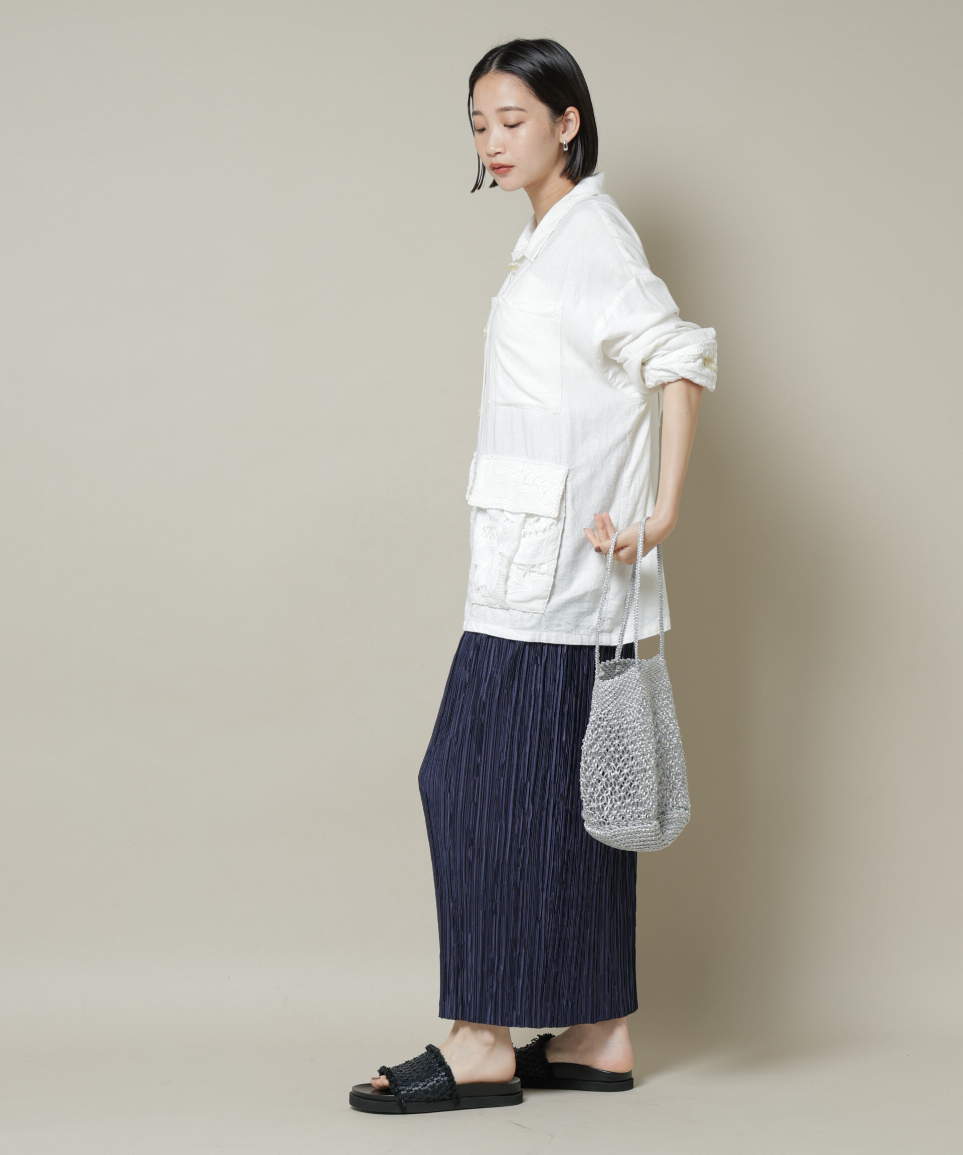 nano･universe「ランダムプリーツカットナロースカート(セットアップ可)」|スカート|