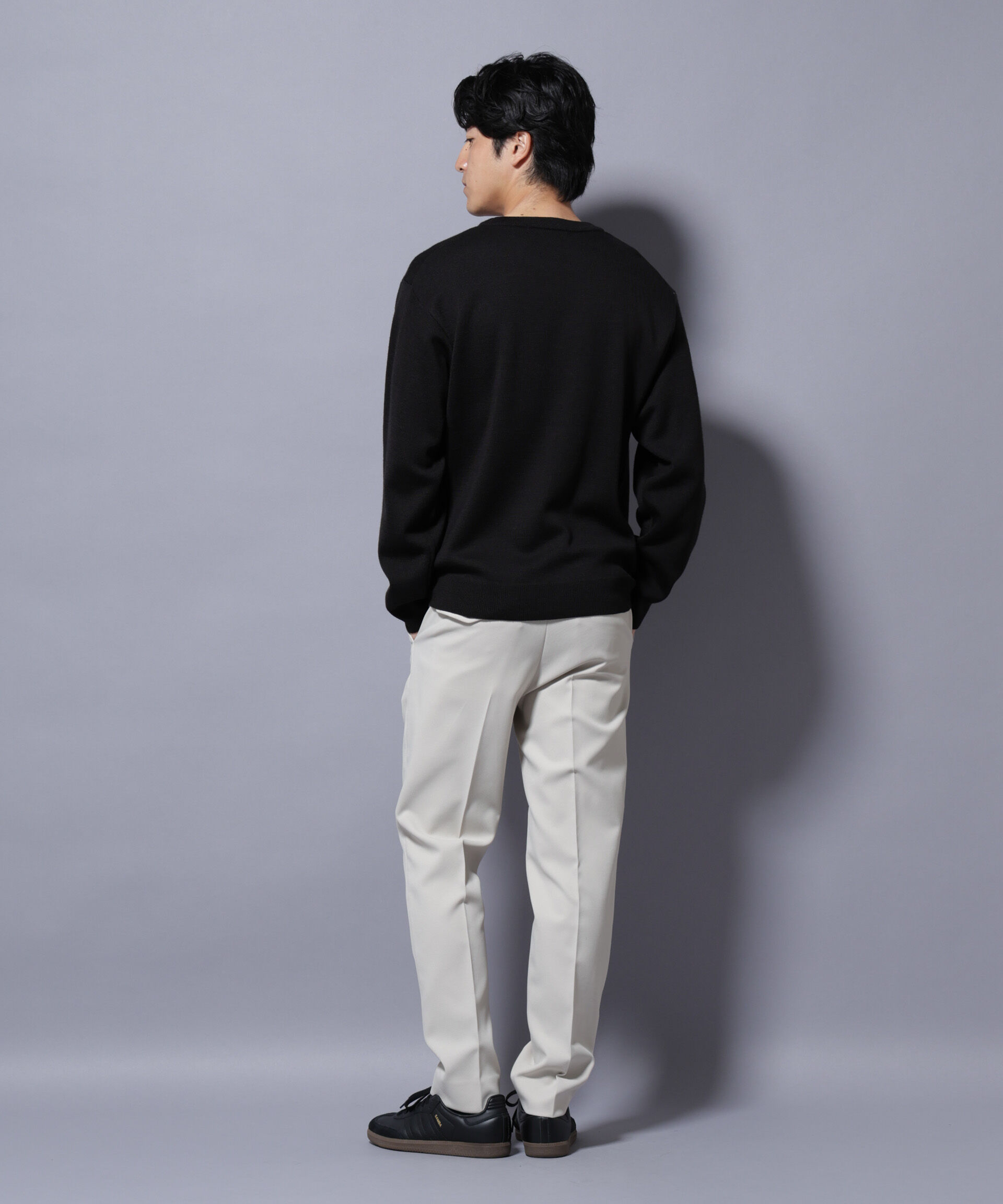 nano･universe「タスマニアウールミックス ミラノリブリラックスクルーネックニット」|ニット・セーター|