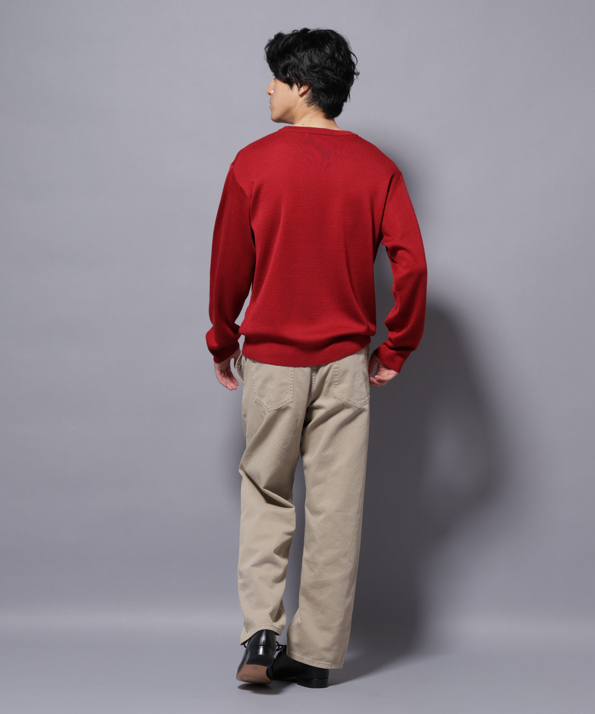 nano･universe「タスマニアウールミックス ミラノリブリラックスクルーネックニット」|ニット・セーター|