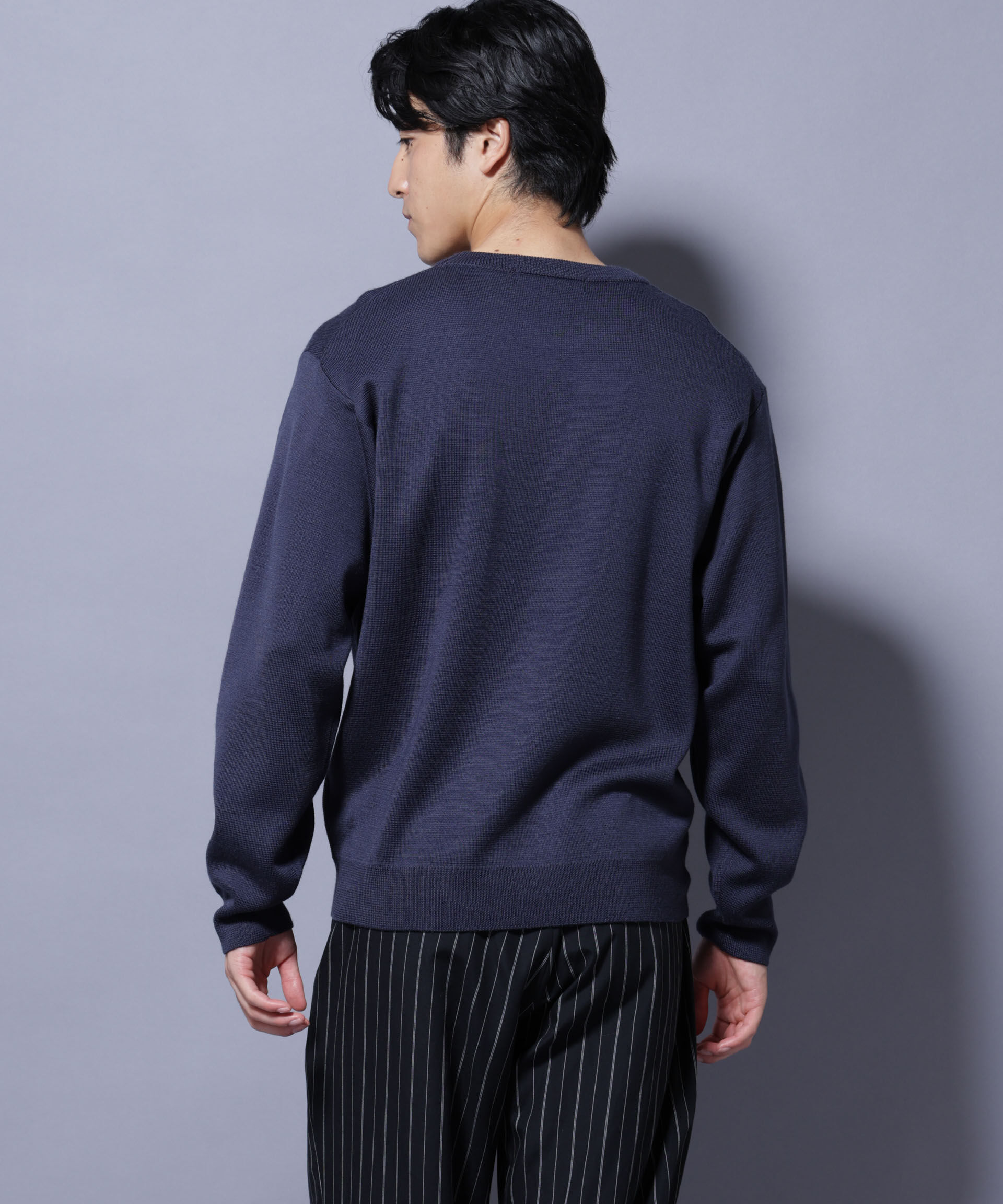 nano･universe「タスマニアウールミックス ミラノリブリラックスクルーネックニット」|ニット・セーター|