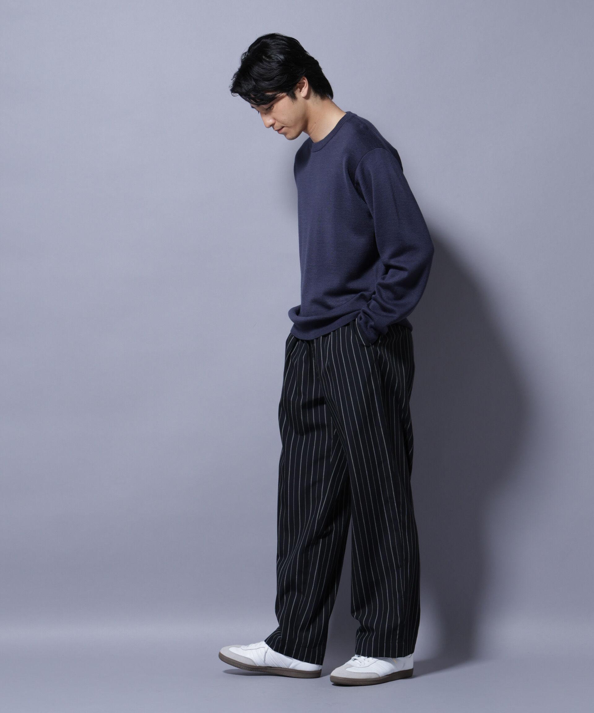 nano･universe「タスマニアウールミックス ミラノリブリラックスクルーネックニット」|ニット・セーター|