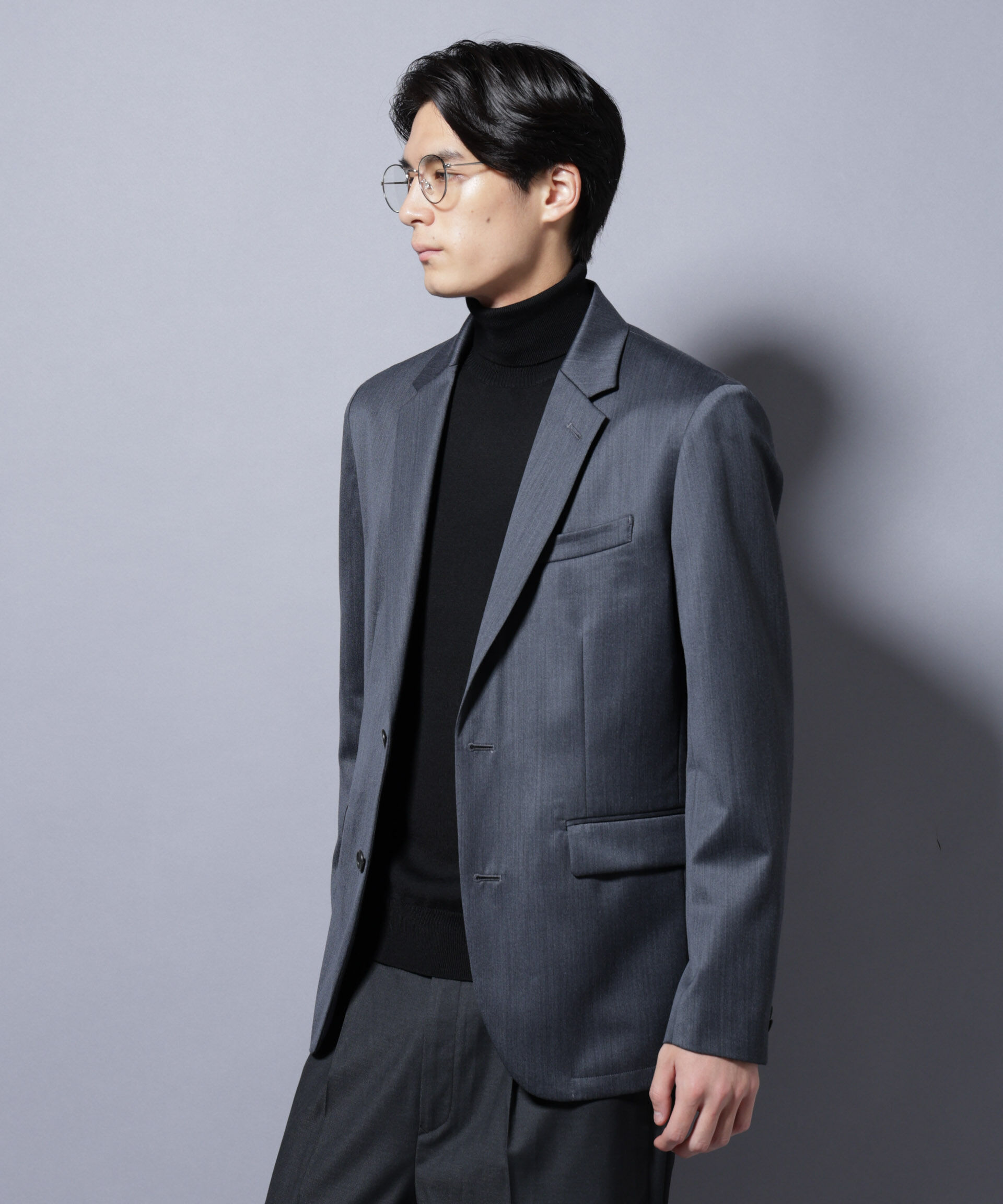 nano･universe「｢Damerino Select｣ ウールシルクベネシャンジャケット(セットアップ可)」|スーツ|チャコール3
