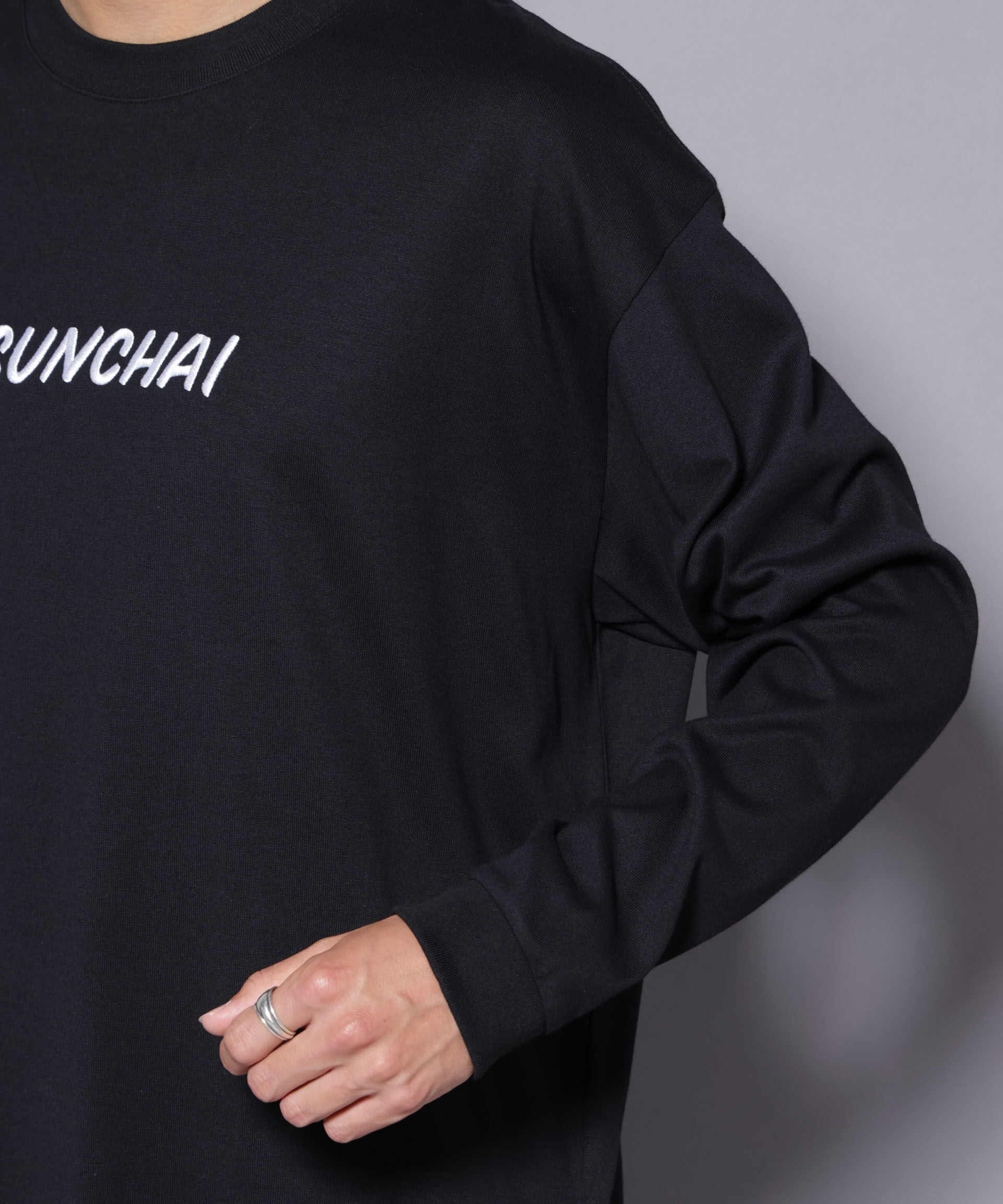 nano･universe「Anti Soaked(R)&times;SUNCHAI ロゴ刺繍 汗染み防止 Tシャツ長袖」|Tシャツ・カットソー|