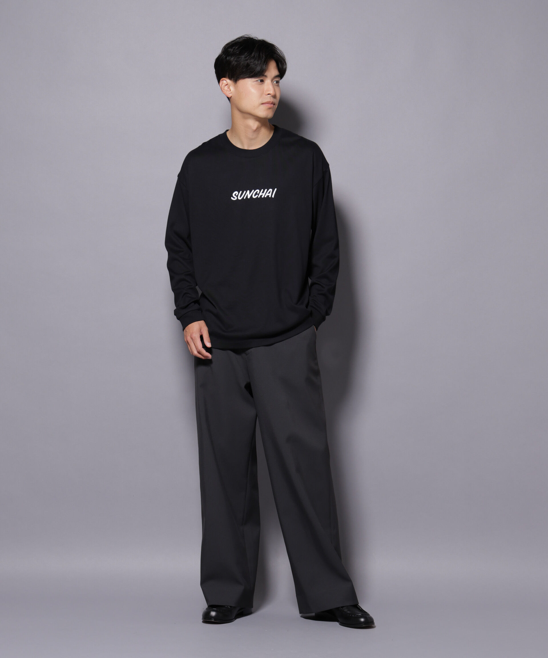 nano･universe「Anti Soaked(R)&times;SUNCHAI ロゴ刺繍 汗染み防止 Tシャツ長袖」|Tシャツ・カットソー|