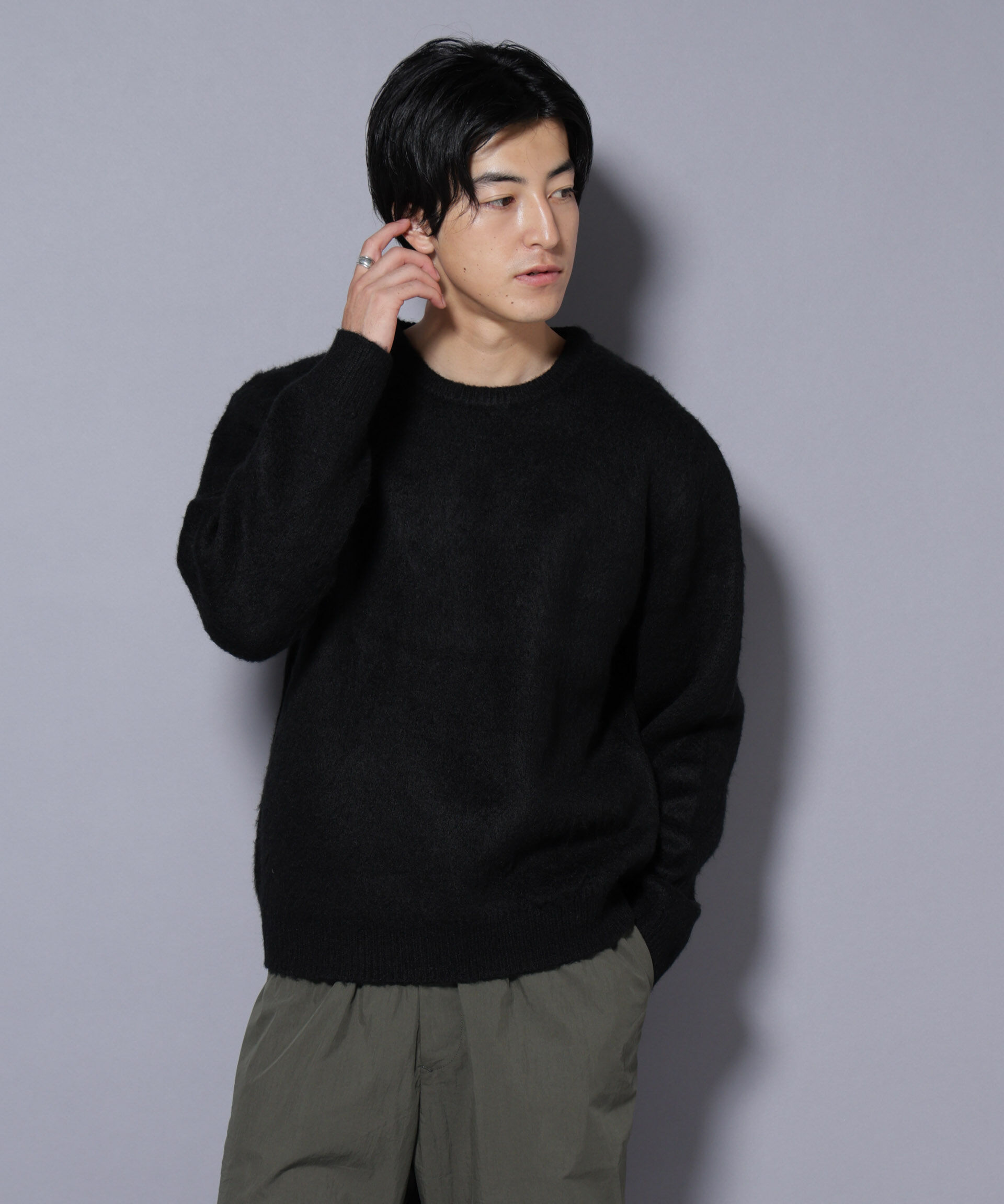 nano･universe「モヘヤライクプルオーバーニット」|ニット・セーター|ブラック