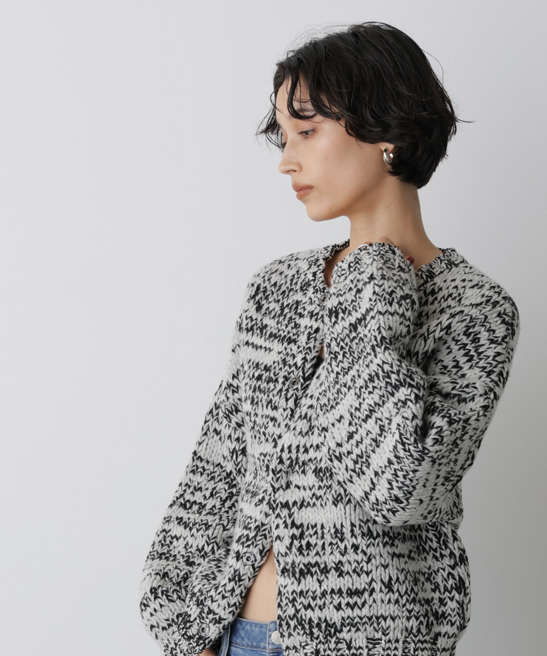  「「STEVELOUR」ミックスカラー2WAYスナップニット」|ニット・セーター|