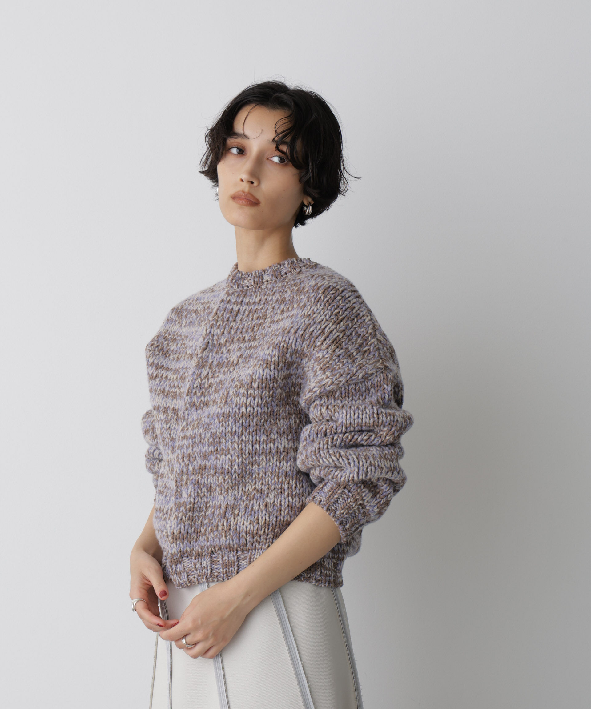  「「STEVELOUR」ミックスカラー2WAYスナップニット」|ニット・セーター|