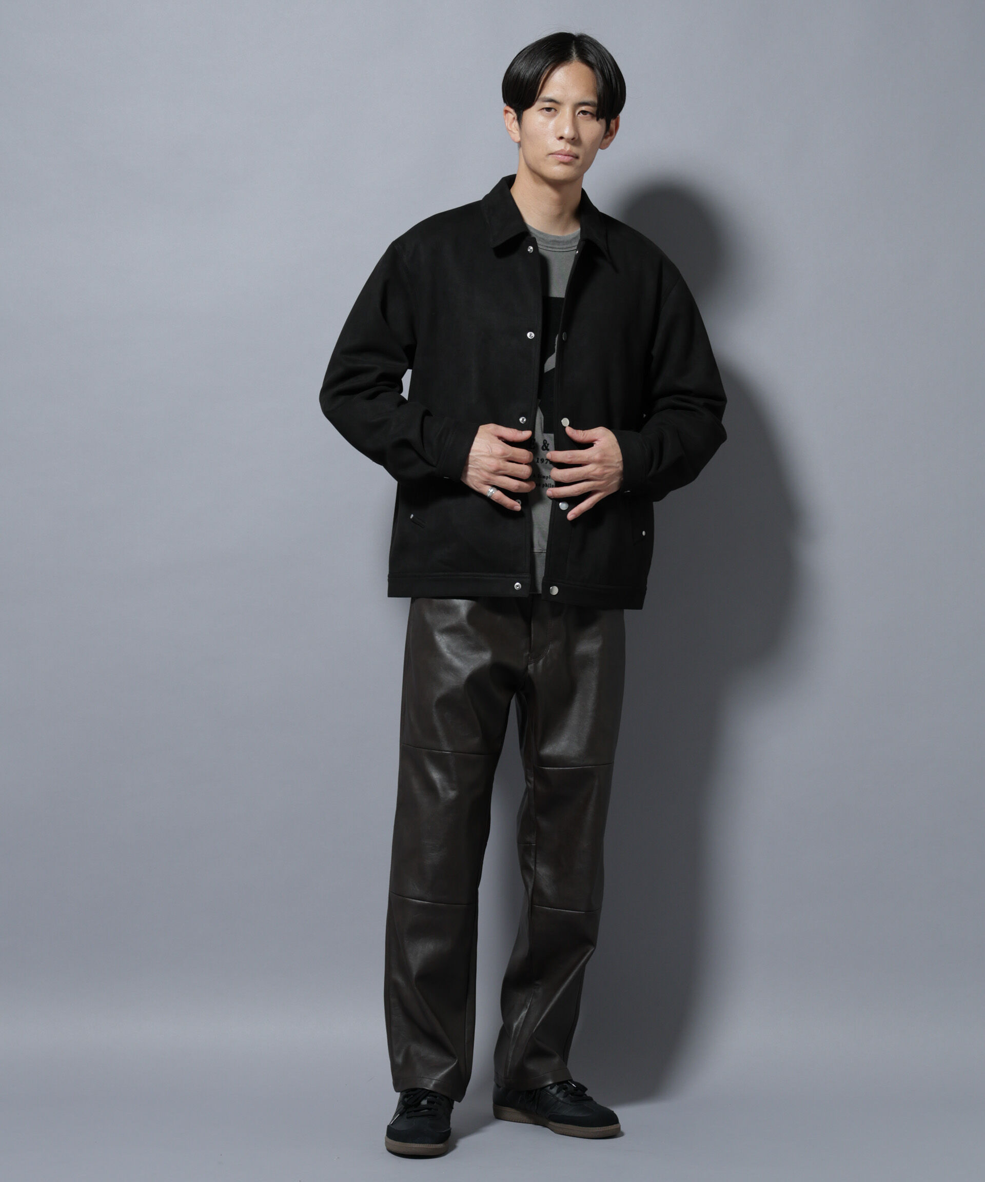 nano･universe「フェイクスエードシャツブルゾン」|ブルゾン・スタジャン|