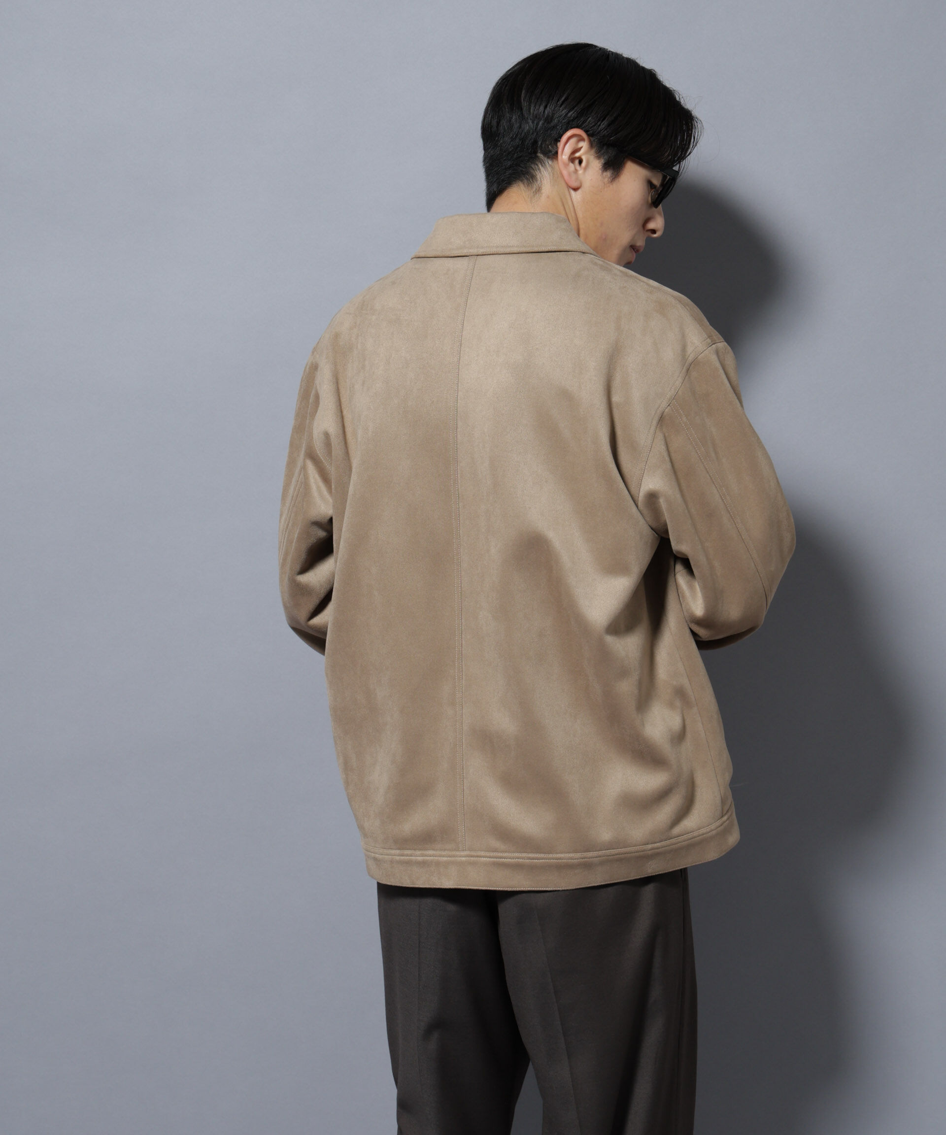 nano･universe「フェイクスエードシャツブルゾン」|ブルゾン・スタジャン|