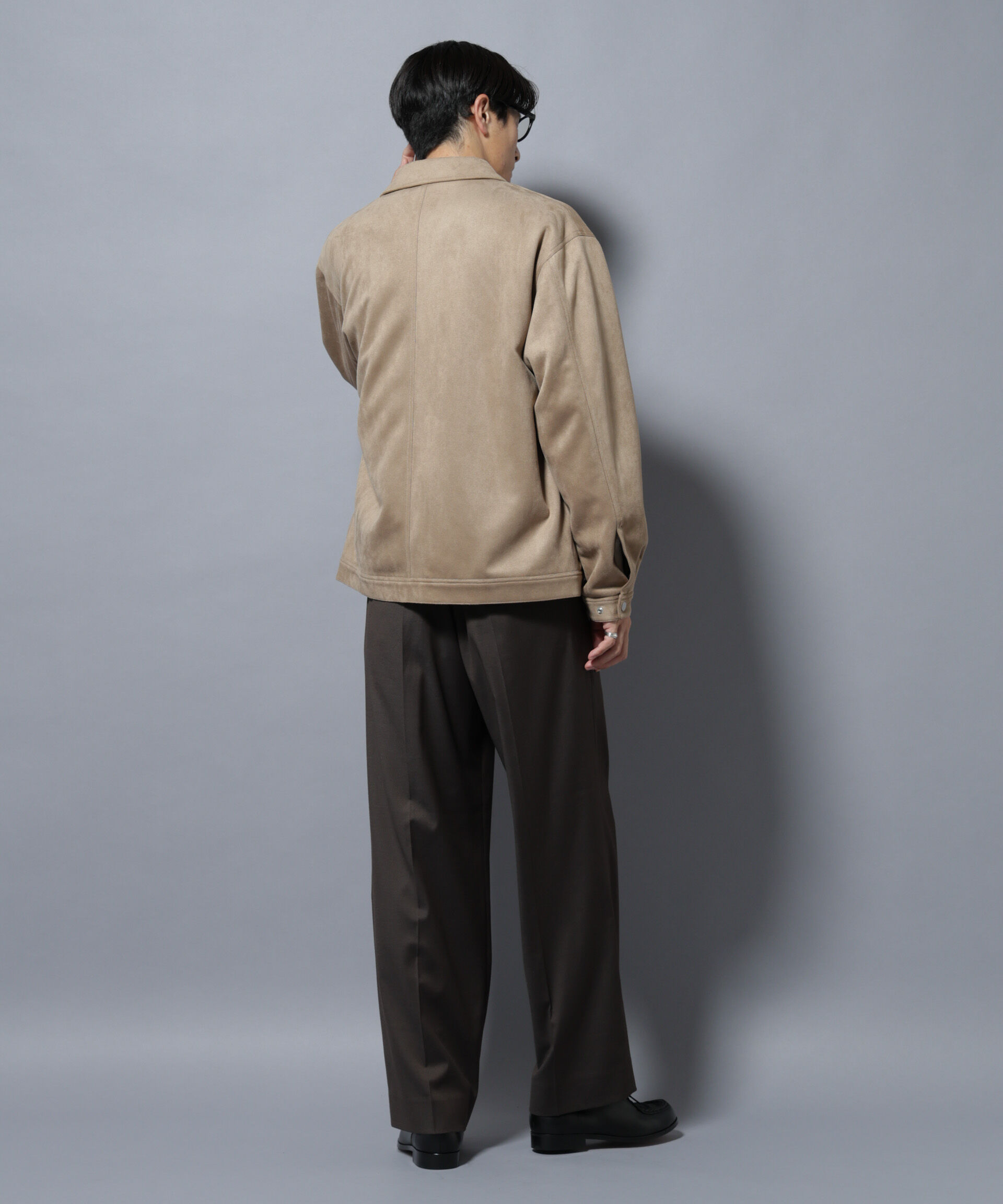 nano･universe「フェイクスエードシャツブルゾン」|ブルゾン・スタジャン|