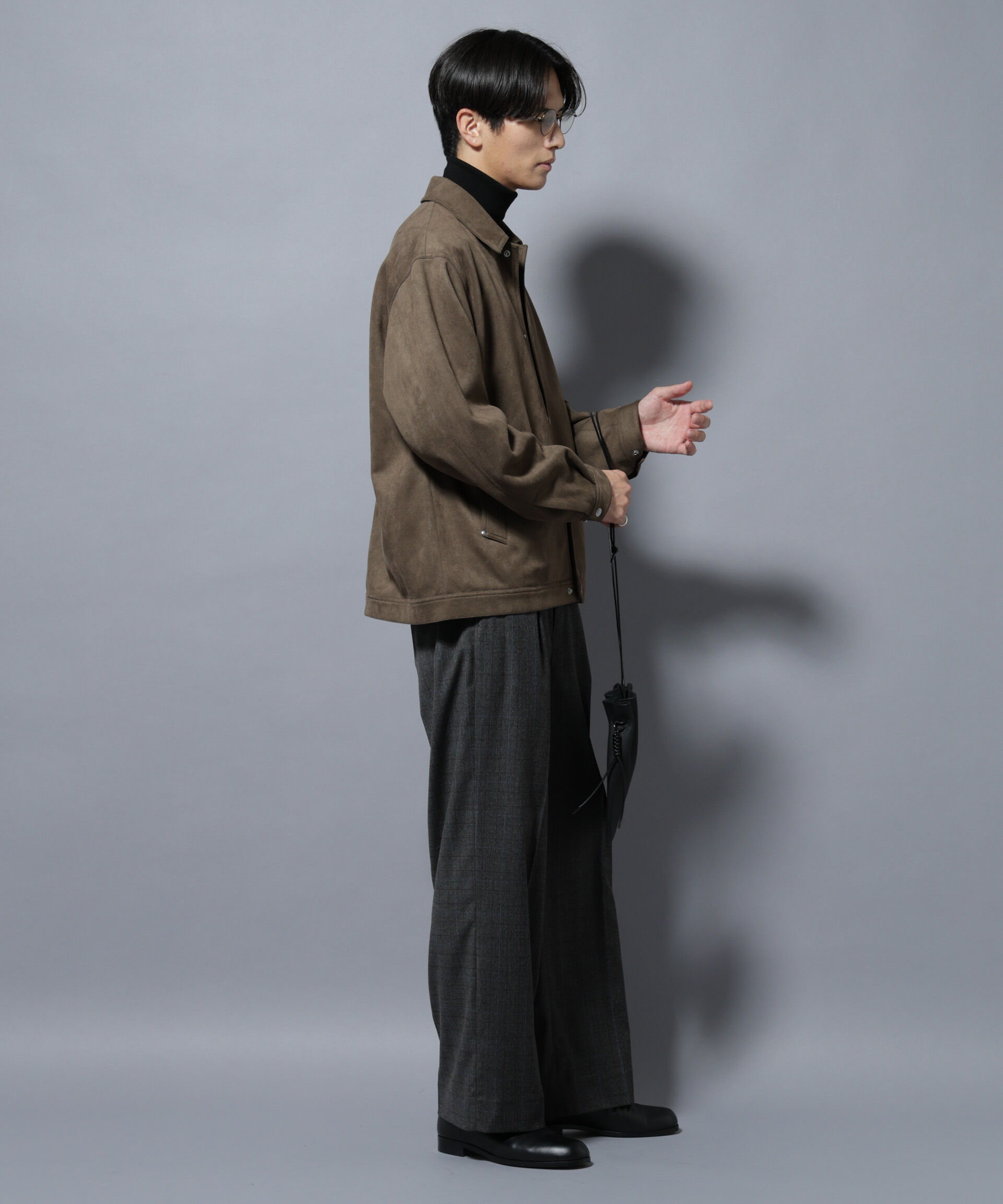 nano･universe「フェイクスエードシャツブルゾン」|ブルゾン・スタジャン|