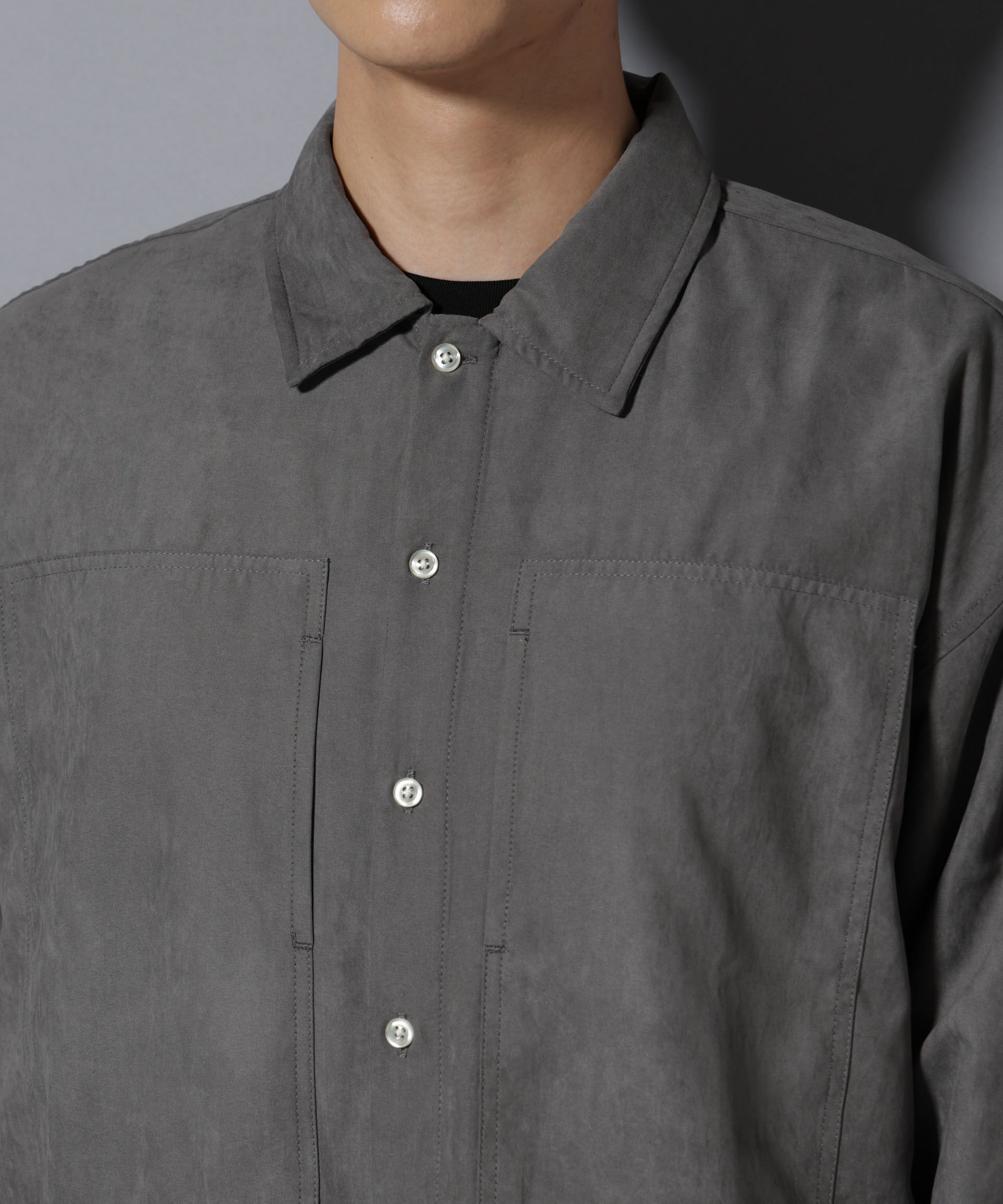 nano･universe「NORMANBROS別注ワイドポケット ピーチ起毛シャツ(セットアップ可)」|シャツ・ブラウス|