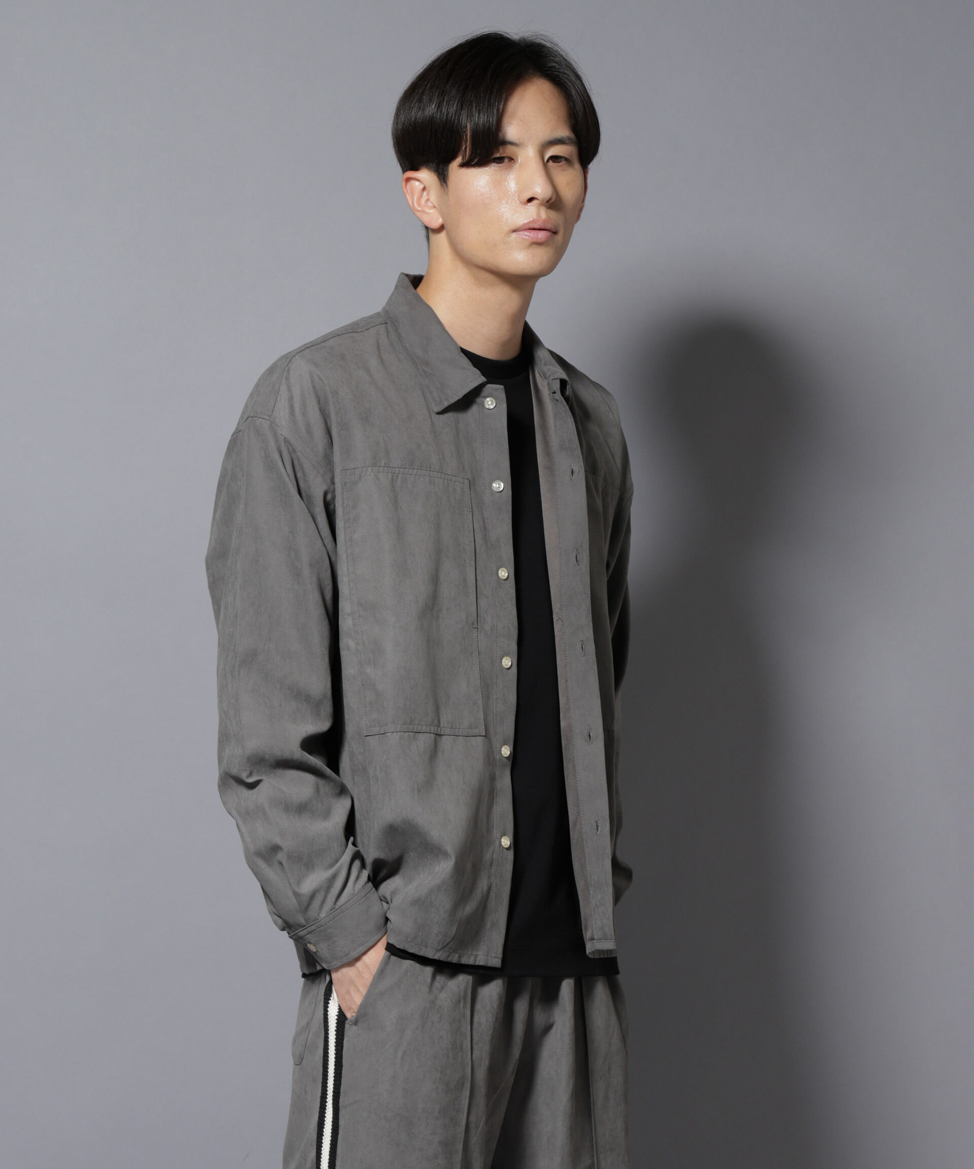 nano･universe「NORMANBROS別注ワイドポケット ピーチ起毛シャツ(セットアップ可)」|シャツ・ブラウス|