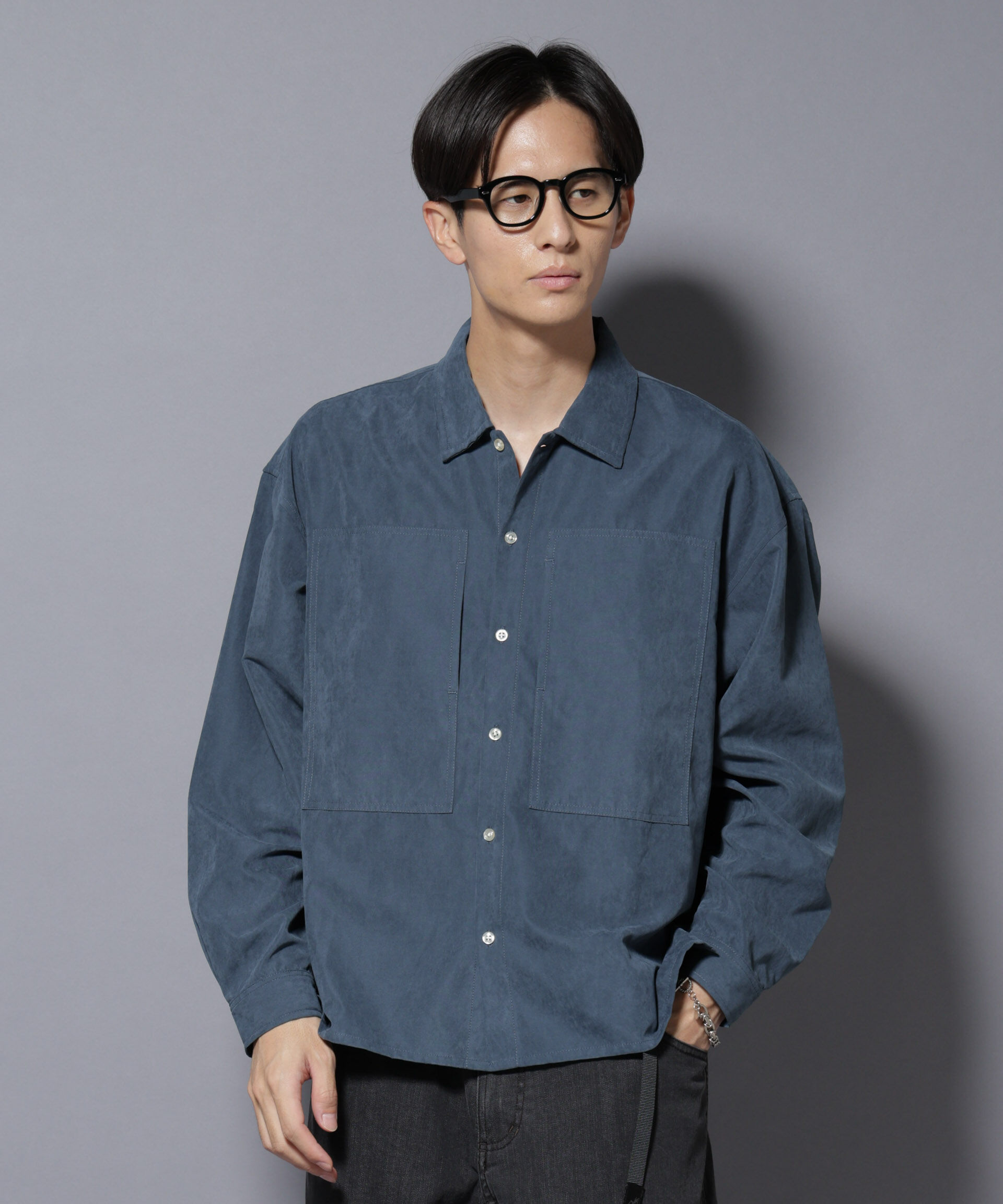 nano･universe「NORMANBROS別注ワイドポケット ピーチ起毛シャツ(セットアップ可)」|シャツ・ブラウス|