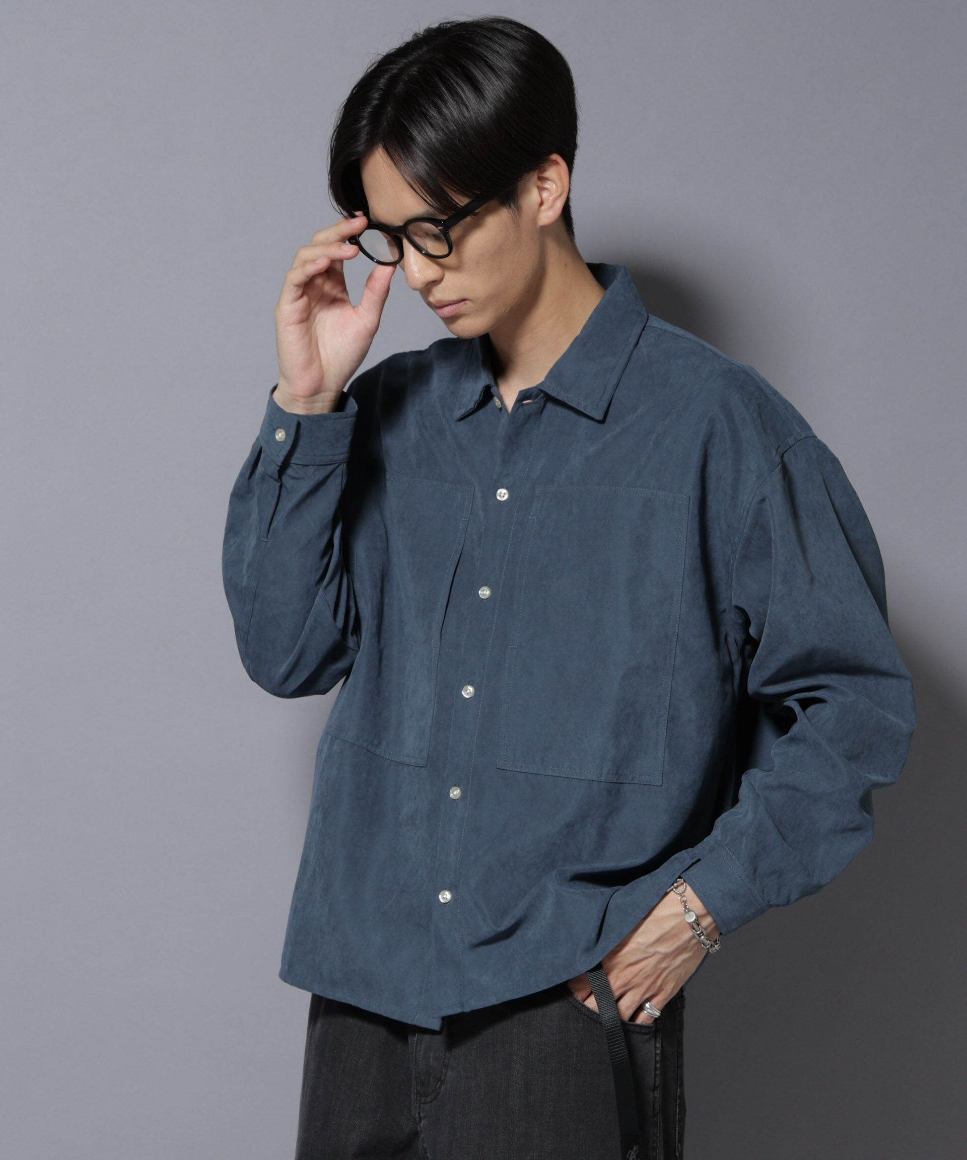 nano･universe「NORMANBROS別注ワイドポケット ピーチ起毛シャツ(セットアップ可)」|シャツ・ブラウス|