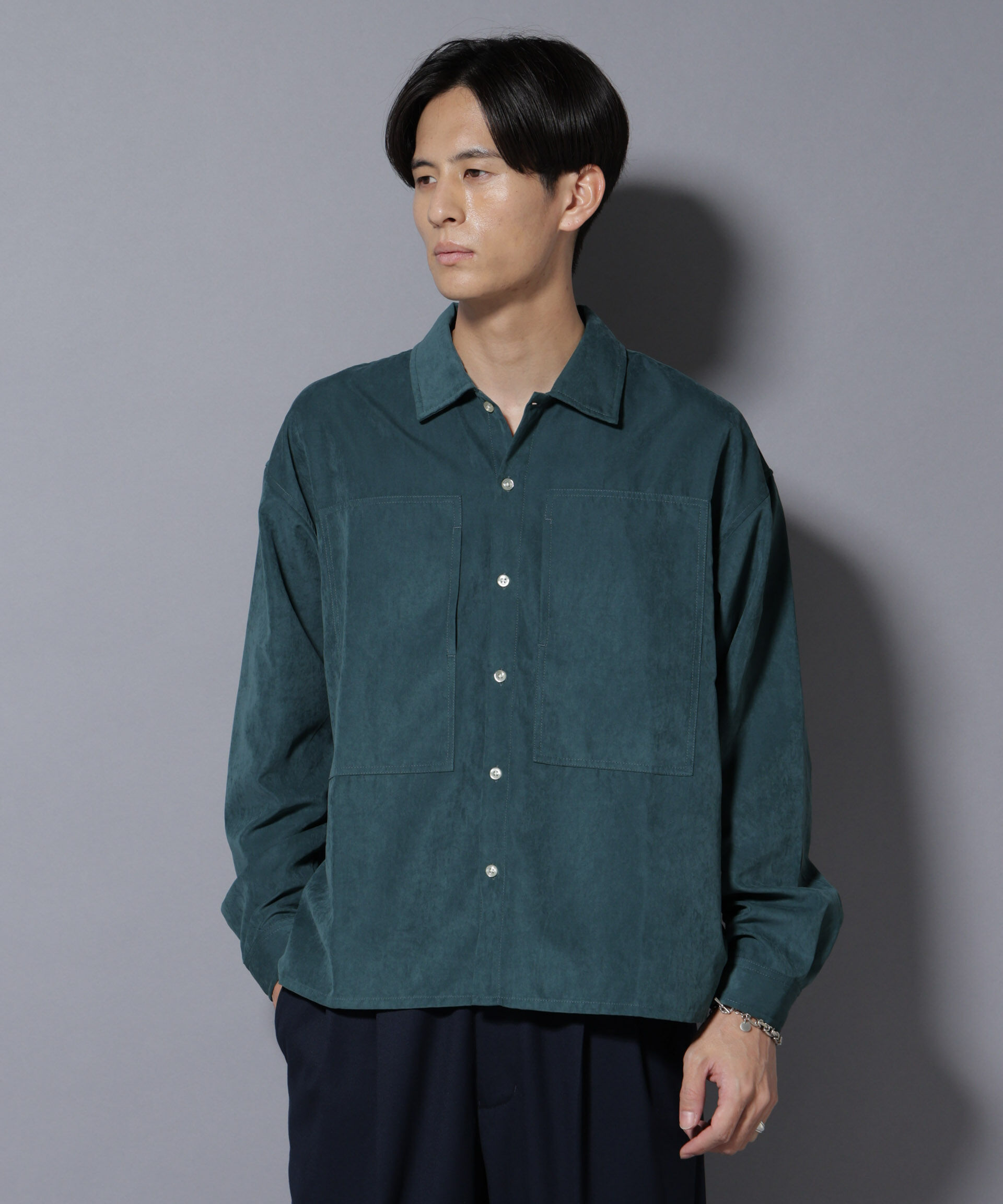 nano･universe「NORMANBROS別注ワイドポケット ピーチ起毛シャツ(セットアップ可)」|シャツ・ブラウス|