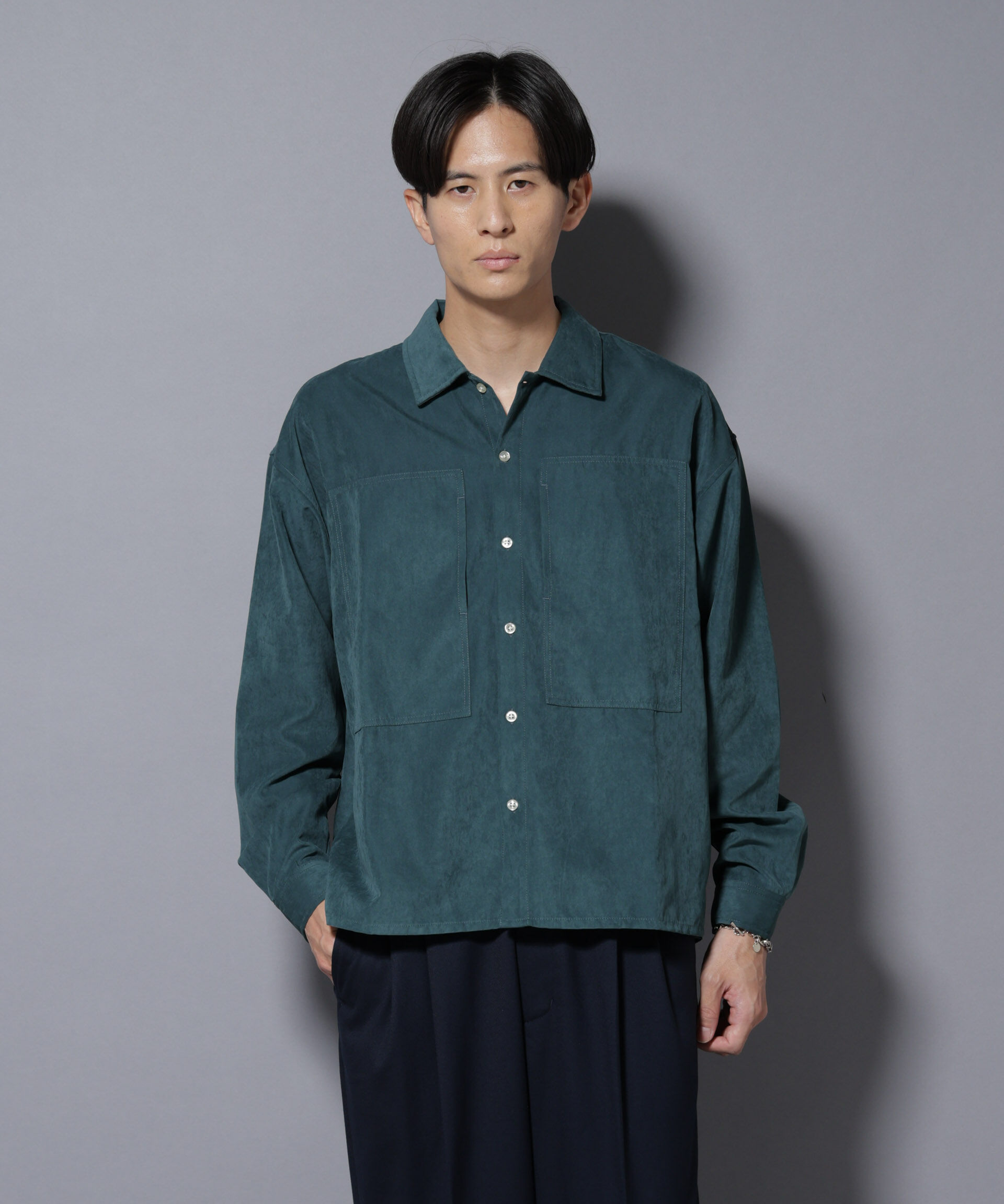 nano･universe「NORMANBROS別注ワイドポケット ピーチ起毛シャツ(セットアップ可)」|シャツ・ブラウス|