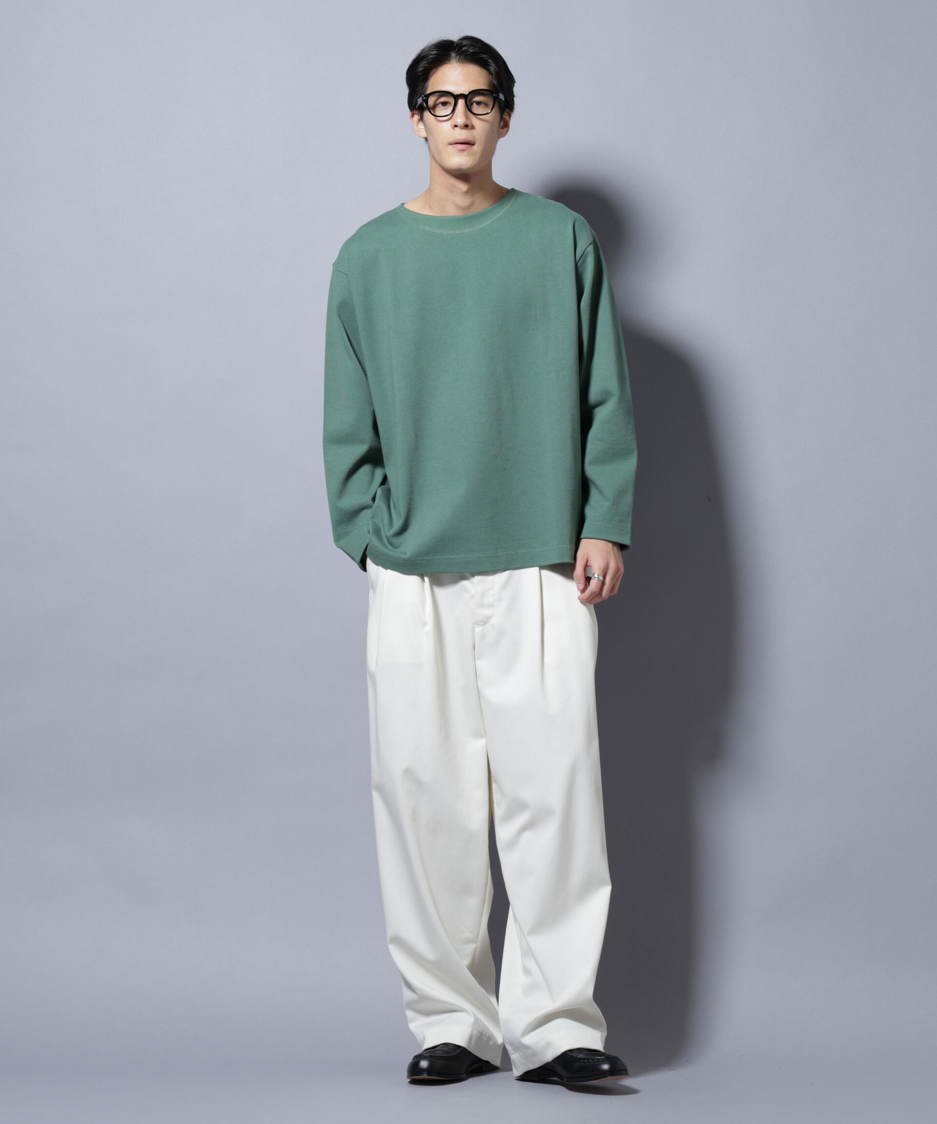 nano･universe「天竺ヘビーコットンボートネックＴシャツ 長袖」|Tシャツ・カットソー|