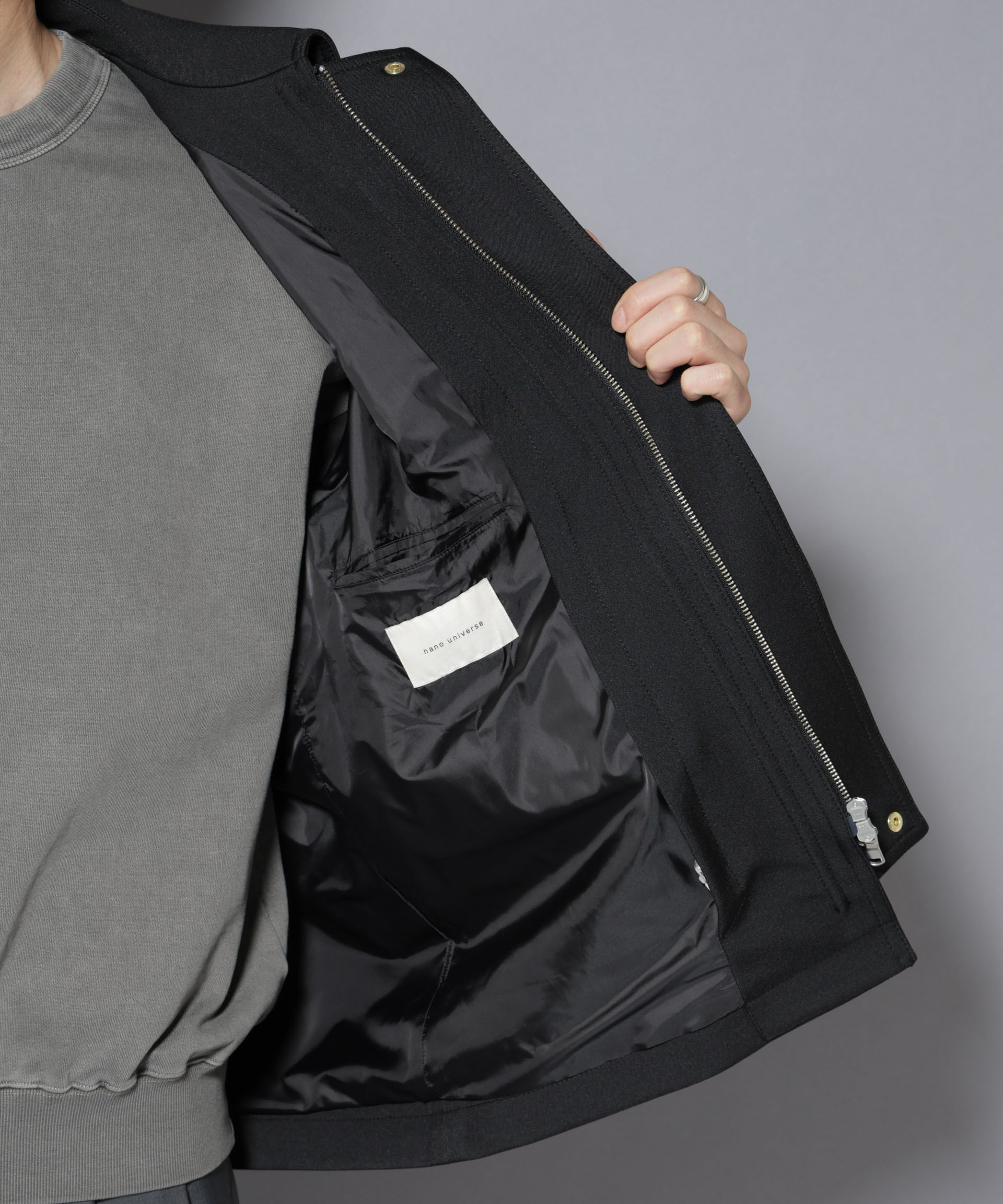 nano･universe「メタルギアボンディングFUSIONSYSTEMカーコート」|ブルゾン・スタジャン|