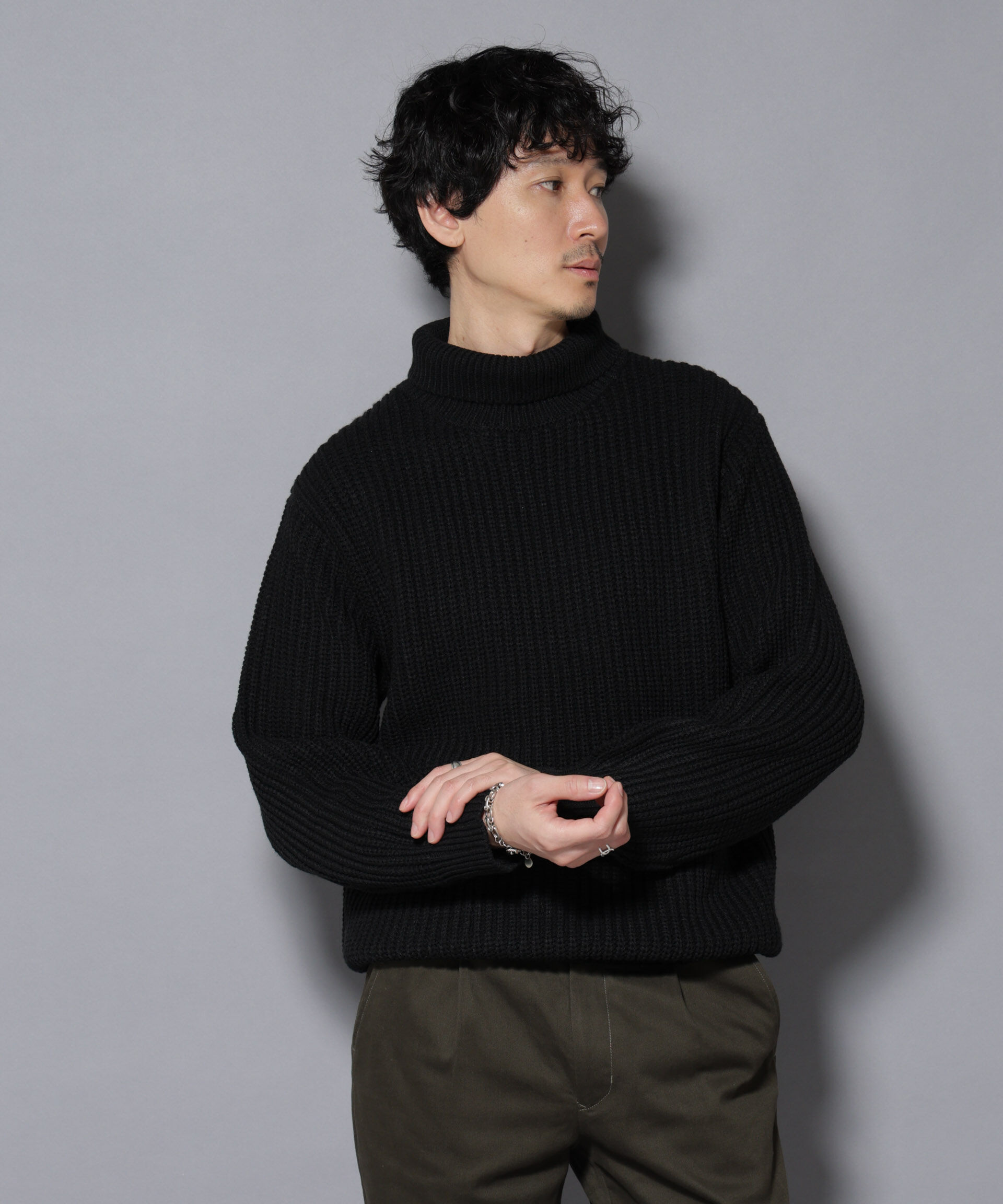 nano･universe「ローゲージタートルニット」|ニット・セーター|