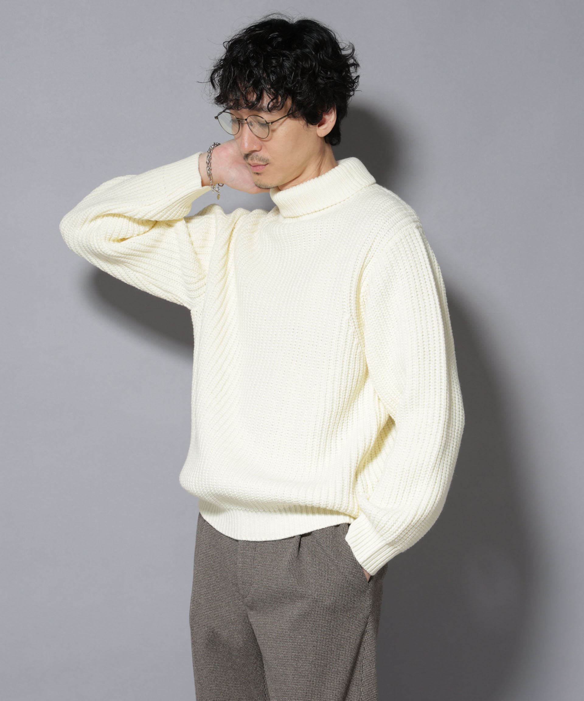 nano･universe「ローゲージタートルニット」|ニット・セーター|