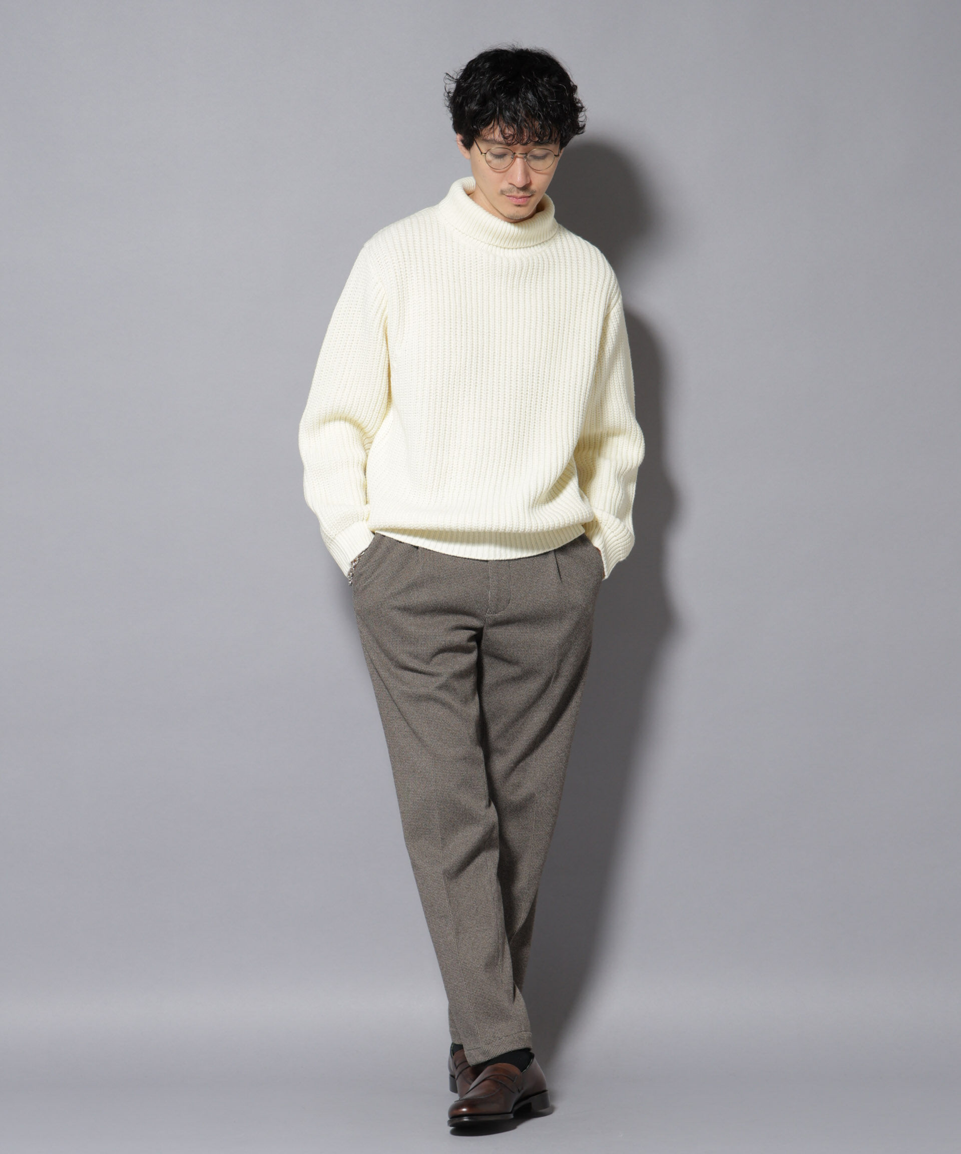 nano･universe「ローゲージタートルニット」|ニット・セーター|