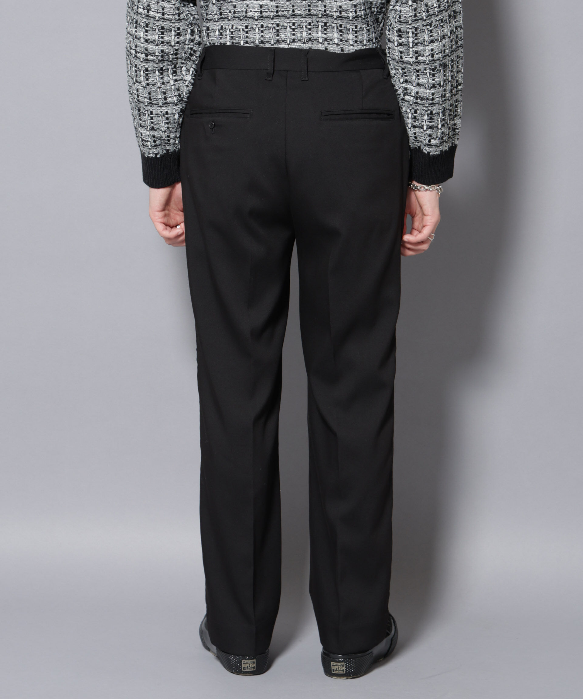 nano･universe「ウォーム側章ストレートスラックス」|チノ|