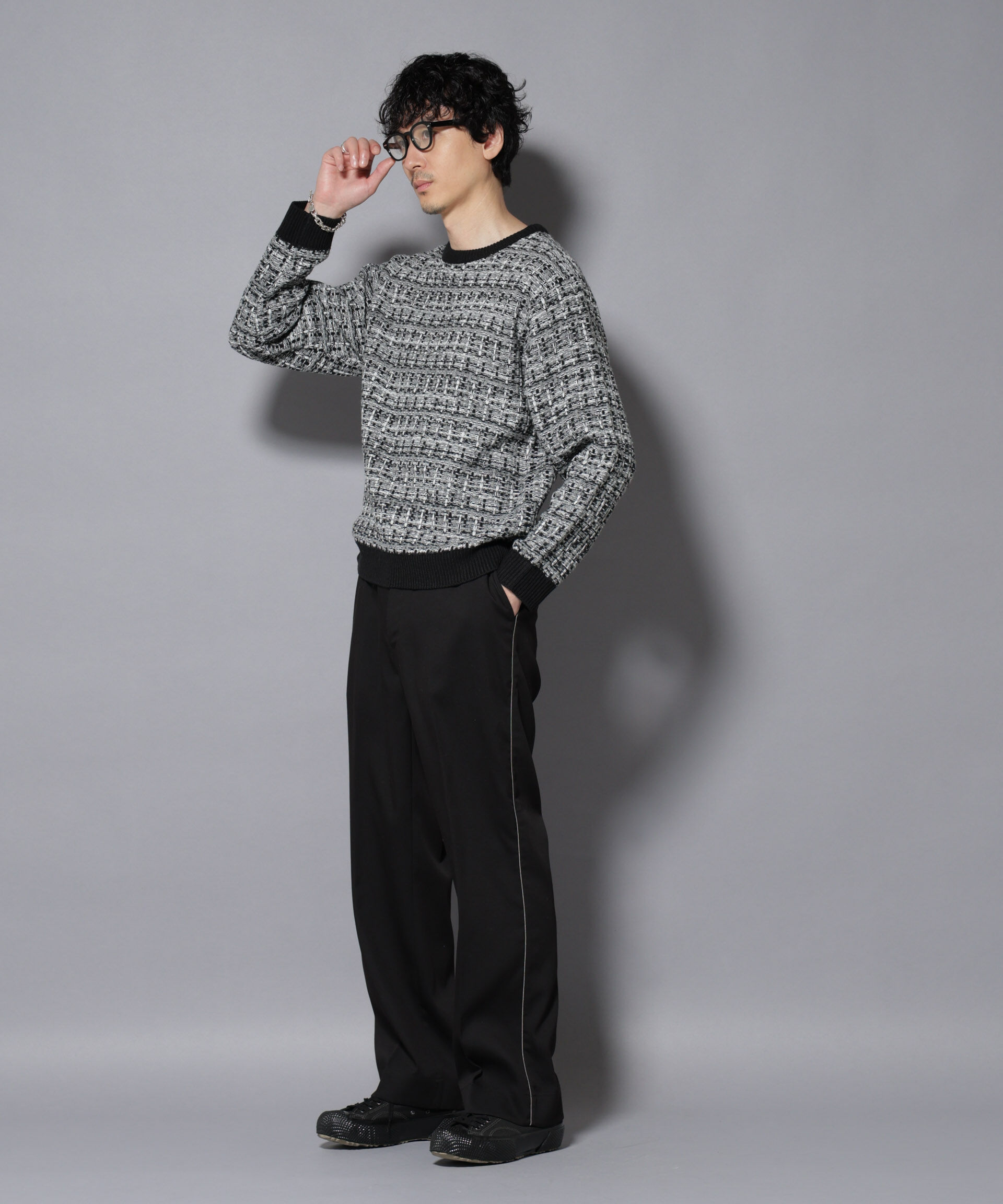 nano･universe「ウォーム側章ストレートスラックス」|チノ|