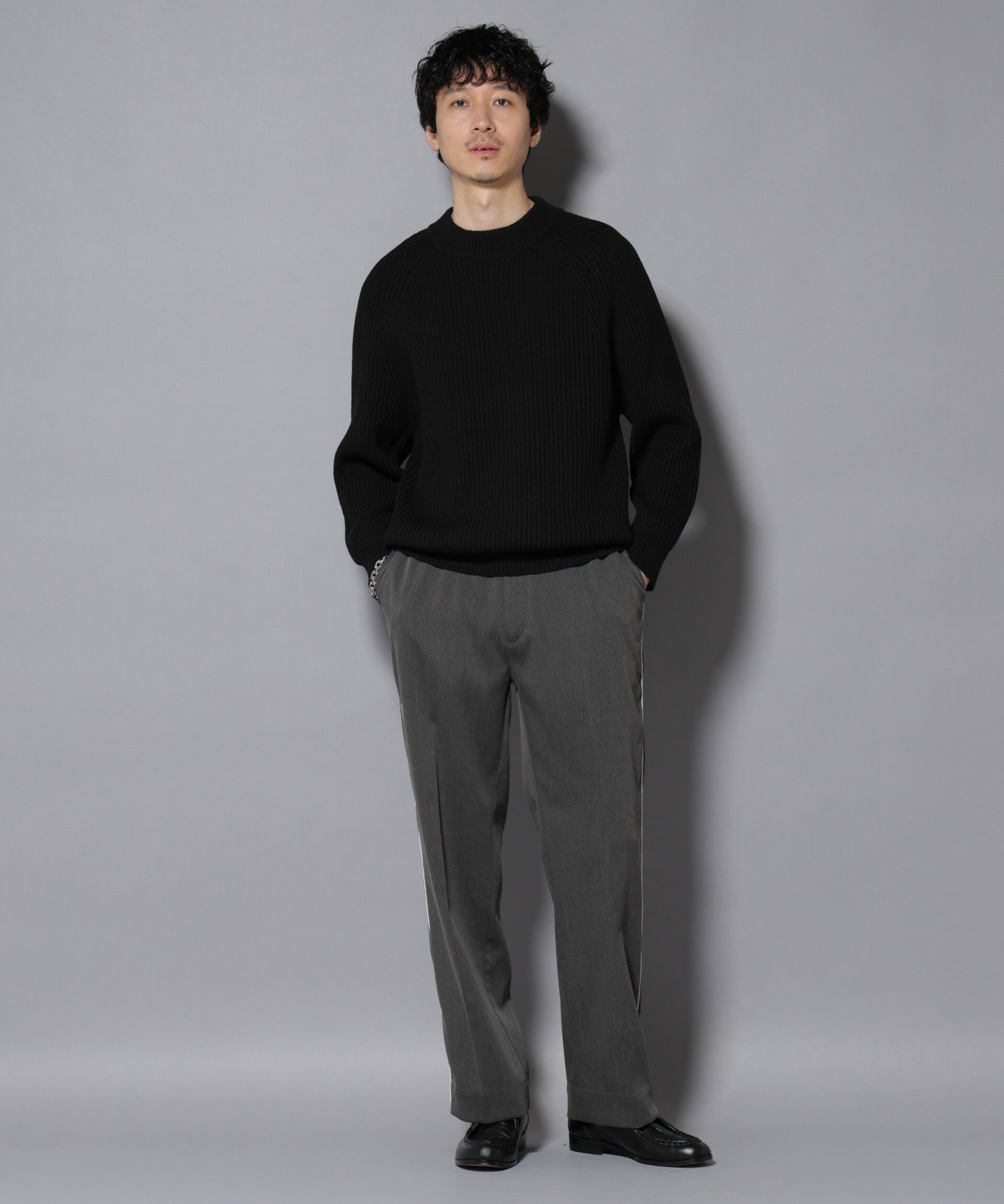 nano･universe「ウォーム側章ストレートスラックス」|チノ|