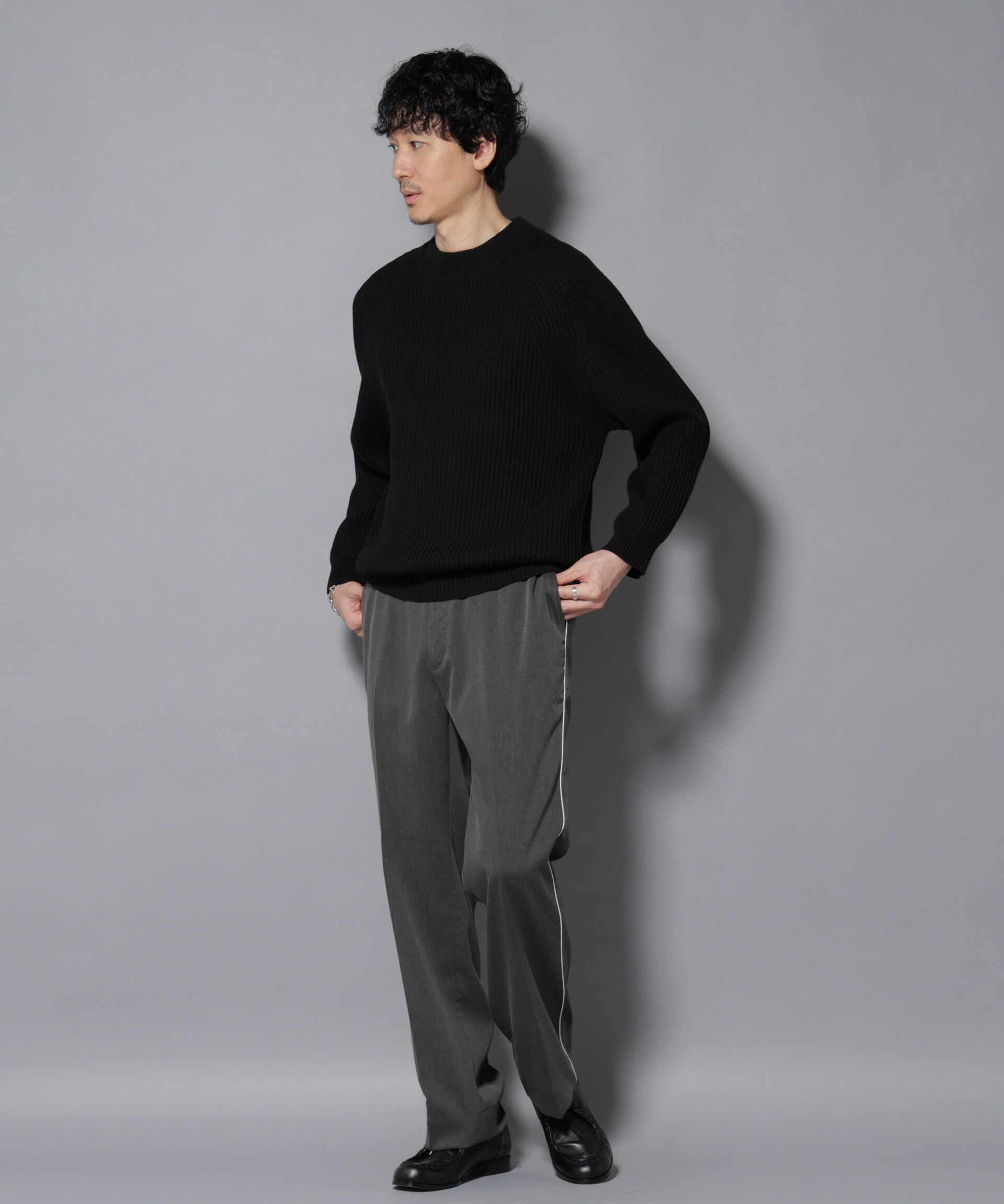 nano･universe「ウォーム側章ストレートスラックス」|チノ|