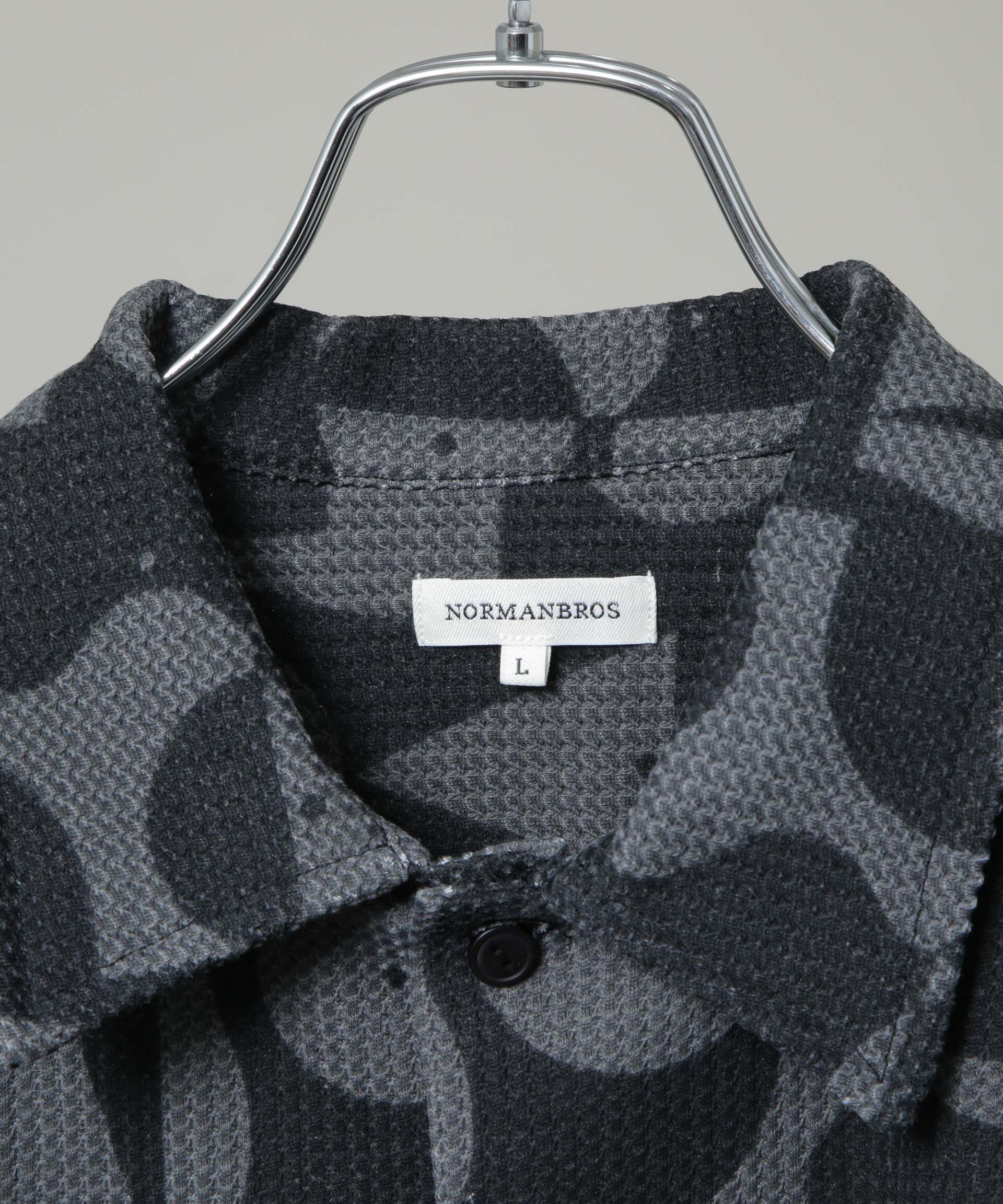 nano･universe「NORMANBROS別注 プリントワッフルシャツ 長袖」|シャツ・ブラウス|