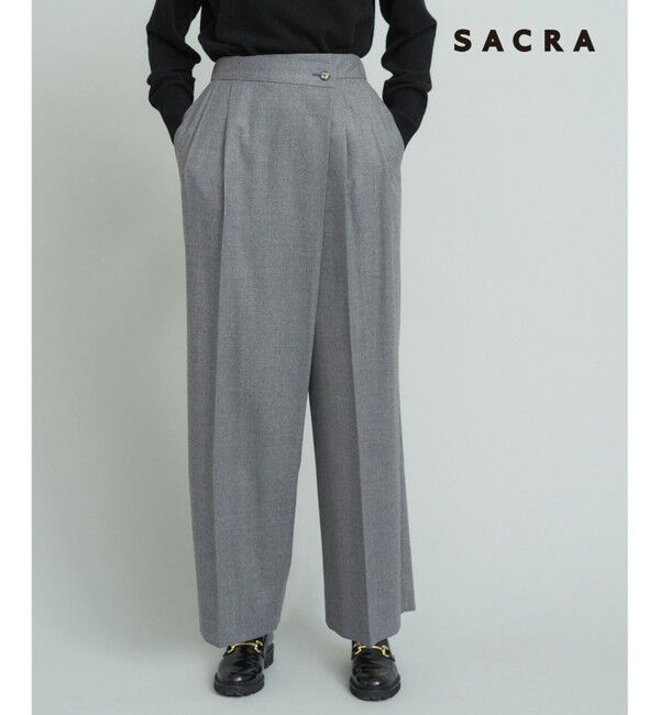 23区「【SACRA】スーパーファインフランネル パンツ」|その他|グレー系