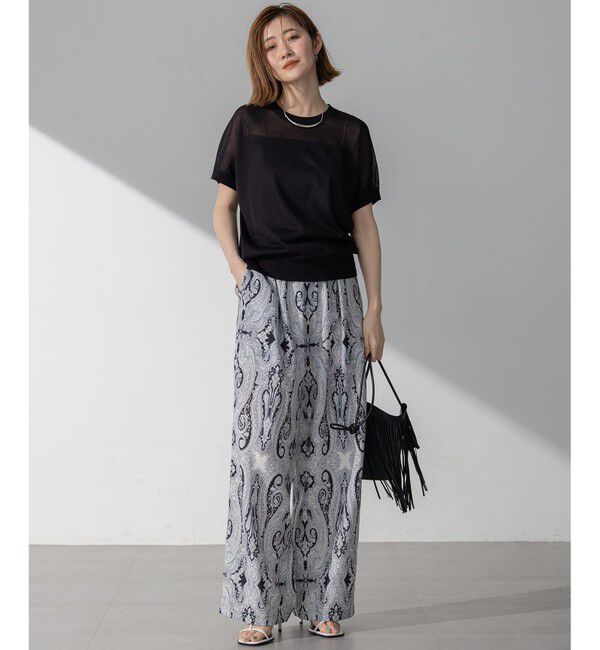 23区「【洗える】Rattiドローイングペイズリープリント ワイド パンツ」|その他|