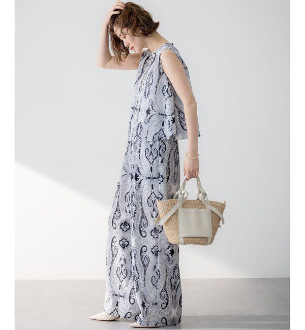 23区「【洗える】Rattiドローイングペイズリープリント ワイド パンツ」|その他|