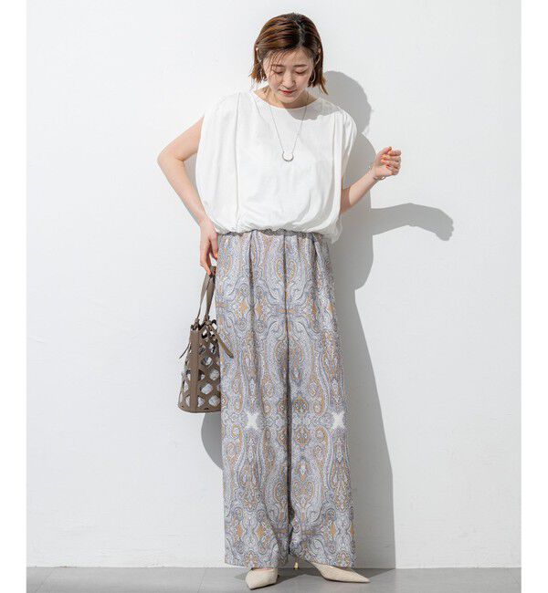23区「【洗える】Rattiドローイングペイズリープリント ワイド パンツ」|その他|