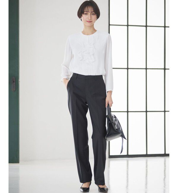 23区「【洗える】ジョーゼットフリル ブラウス」|シャツ・ブラウス|