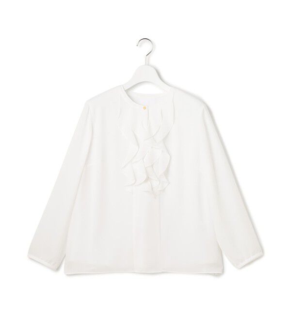 23区「【洗える】ジョーゼットフリル ブラウス」|シャツ・ブラウス|