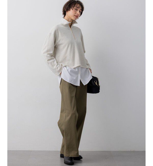 23区「【Oggi掲載】シャイニーコットンテリー ハーフジップ スウェット」|スウェット・ジャージ|