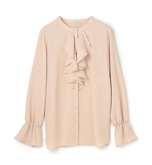 BEIGE,「【WEB限定・洗える】CLARION / バンドカラーフリルブラウス」|シャツ・ブラウス|