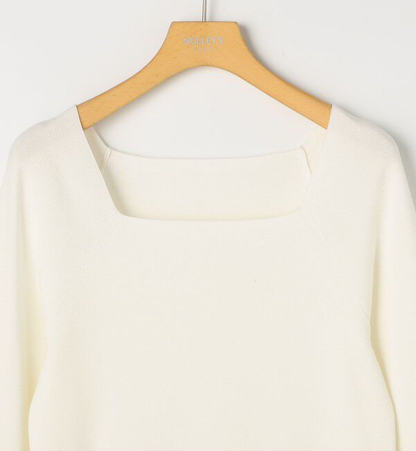 NOLLEY'S sophi「《手洗い可能》袖口レース取り外し可総針スクエアネックプルオーバー」|ニット・セーター|